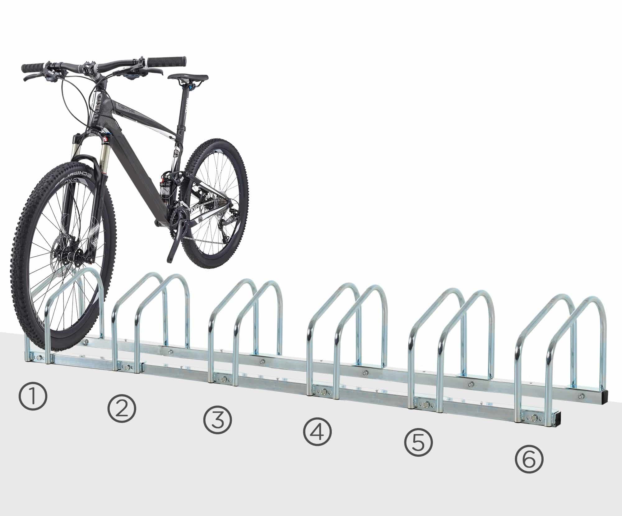 Fietsenrek voor 6 Fietsen Staal - Wand of Vloermontage 33x179x27 cm Fietsenrek voor 6 Fietsen Staal - Wand of Vloermontage 33x179x27 cm