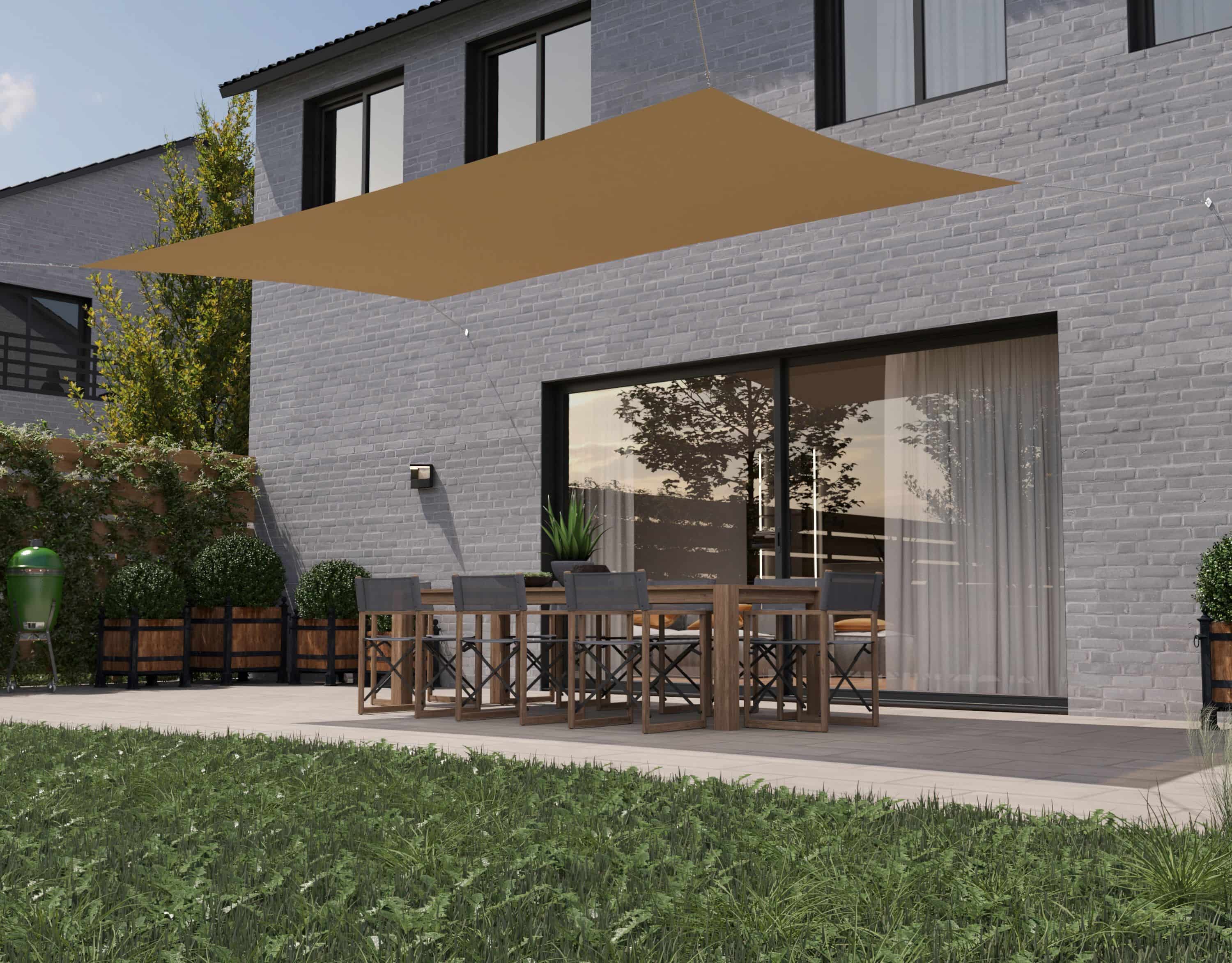 hanSe® Schaduwdoek Rechthoek Waterafstotend 3x4,5 m Zonnedoek Creme