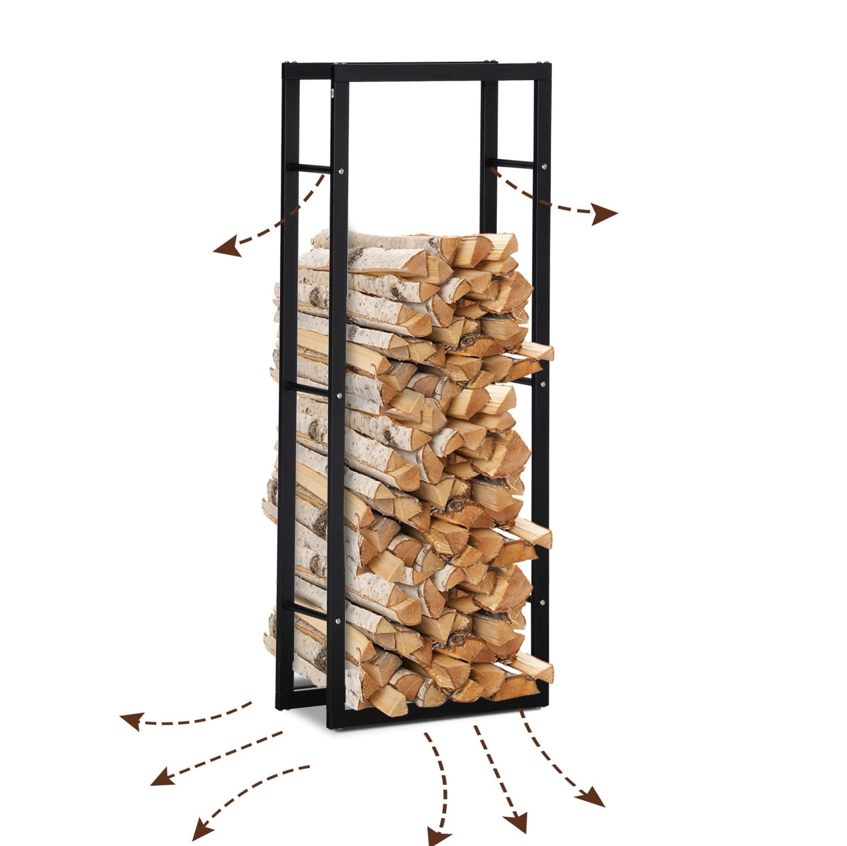 4goodz Houtrek metaal 25x60x150cm Houtopslag Standaard