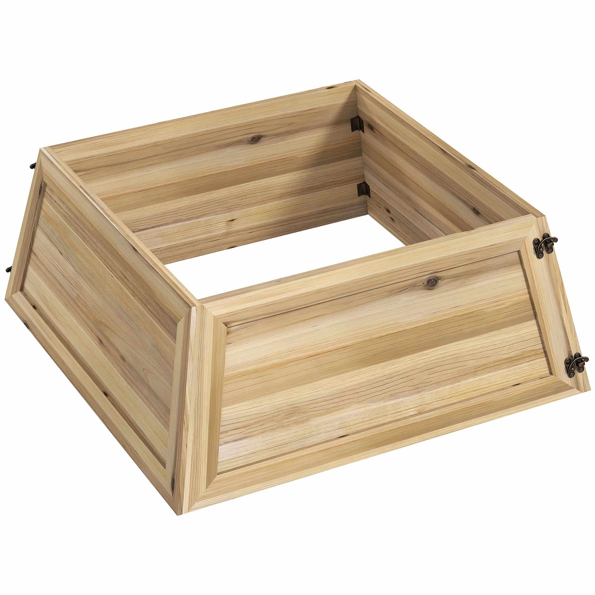 Homcom Kerstboomrok 65 x 65 cm - Kerstboommand van vurenhout - Bruin