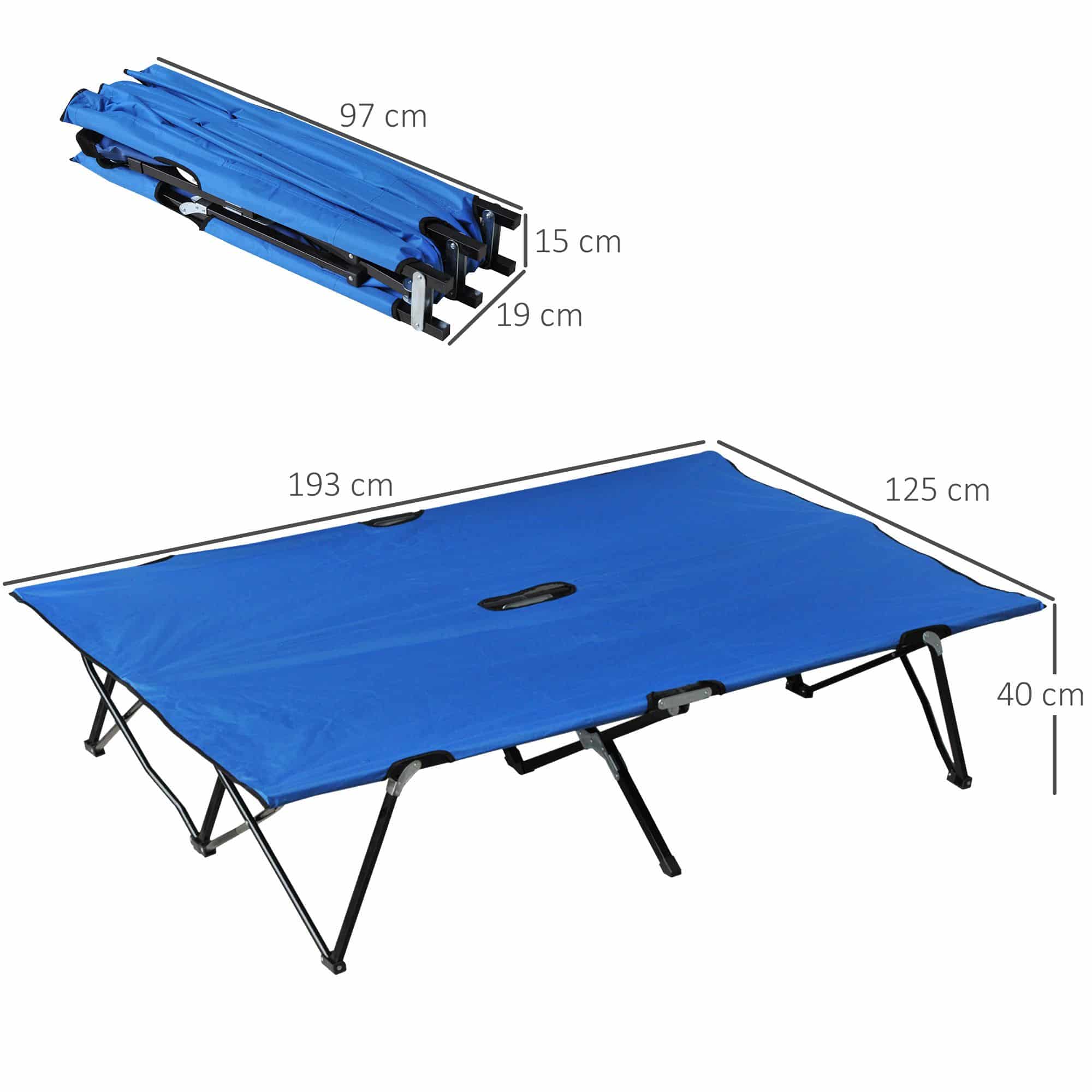 4goodz Outsunny Opvouwbaar Campingbed extra Breed, Veldbed 125x193cm