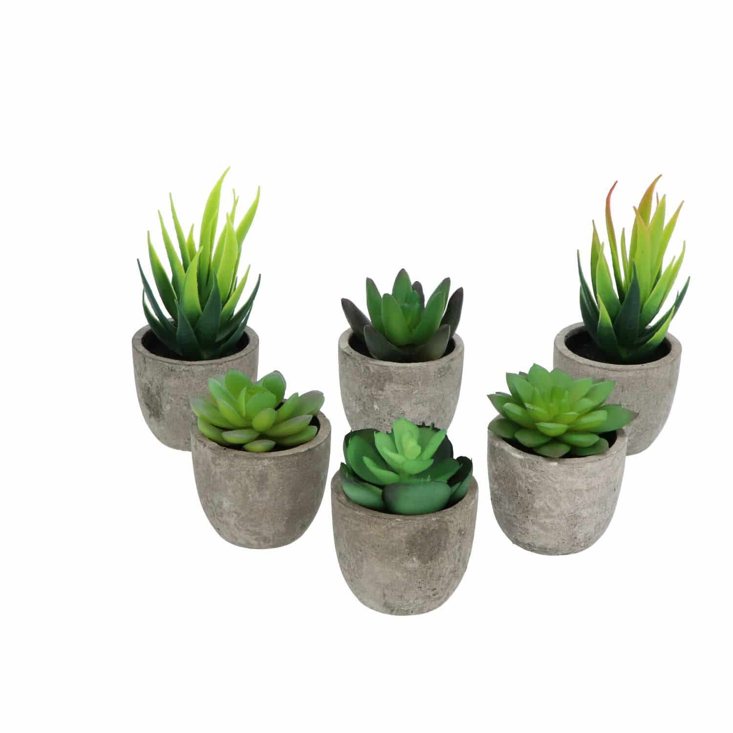 GreenDream Mini Kunstplanten - Vetplanten in Pot 6 stuks - Cadeautip