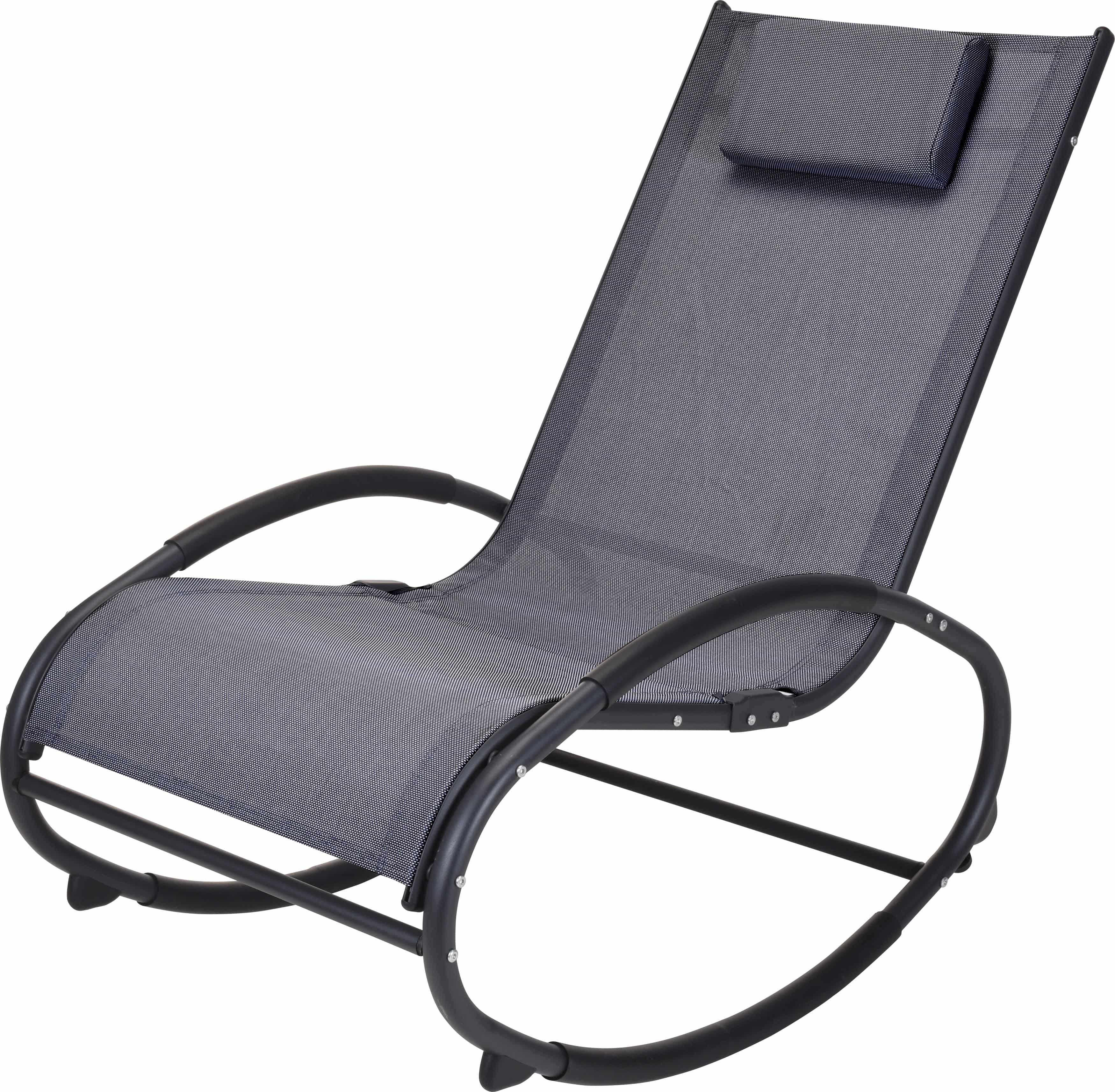 4gardenz® schommelstoel met rugkussen - 85x97x53 cm - Grijs
