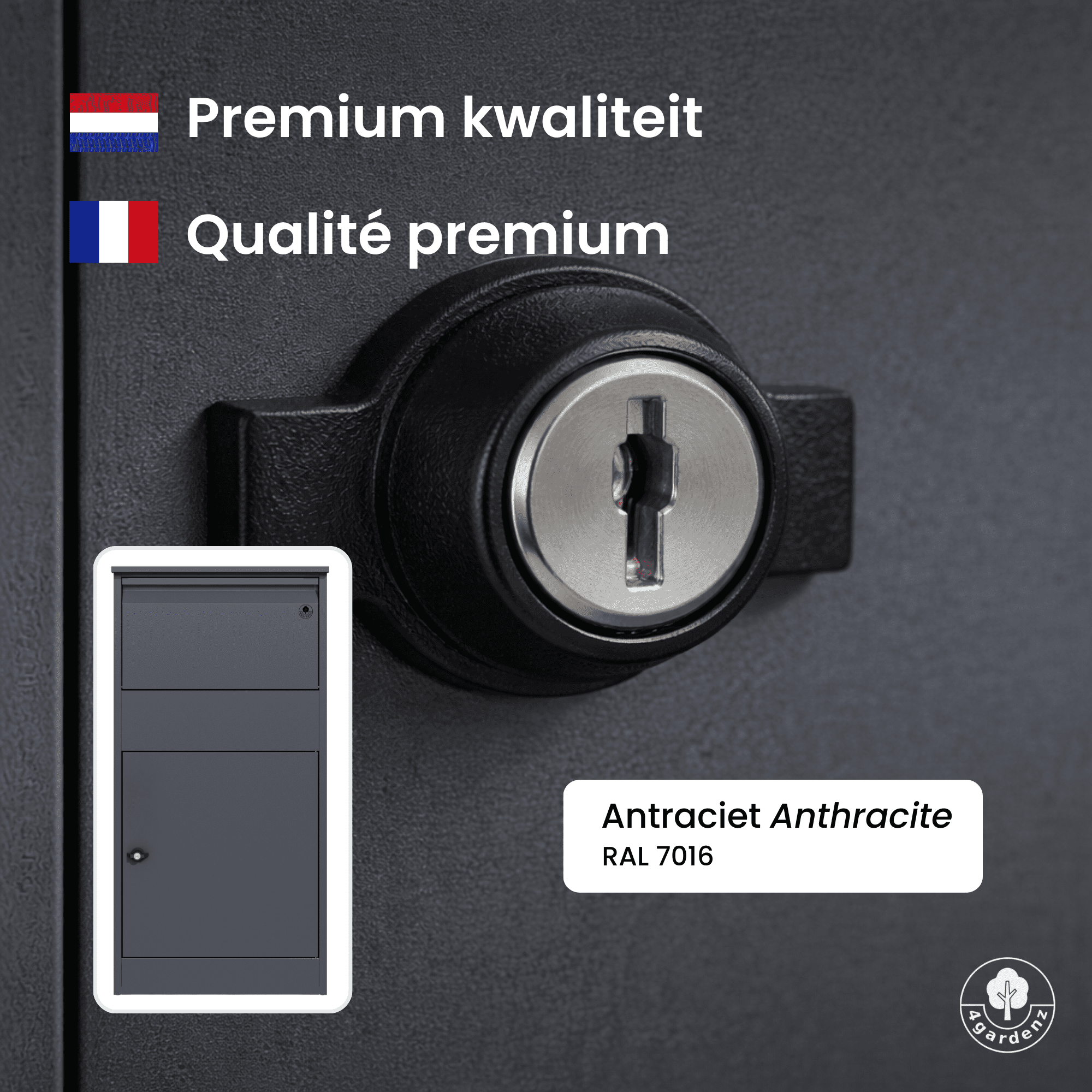 4gardenz Grote Pakketbrievenbus met Slot - Pakketbox Antraciet