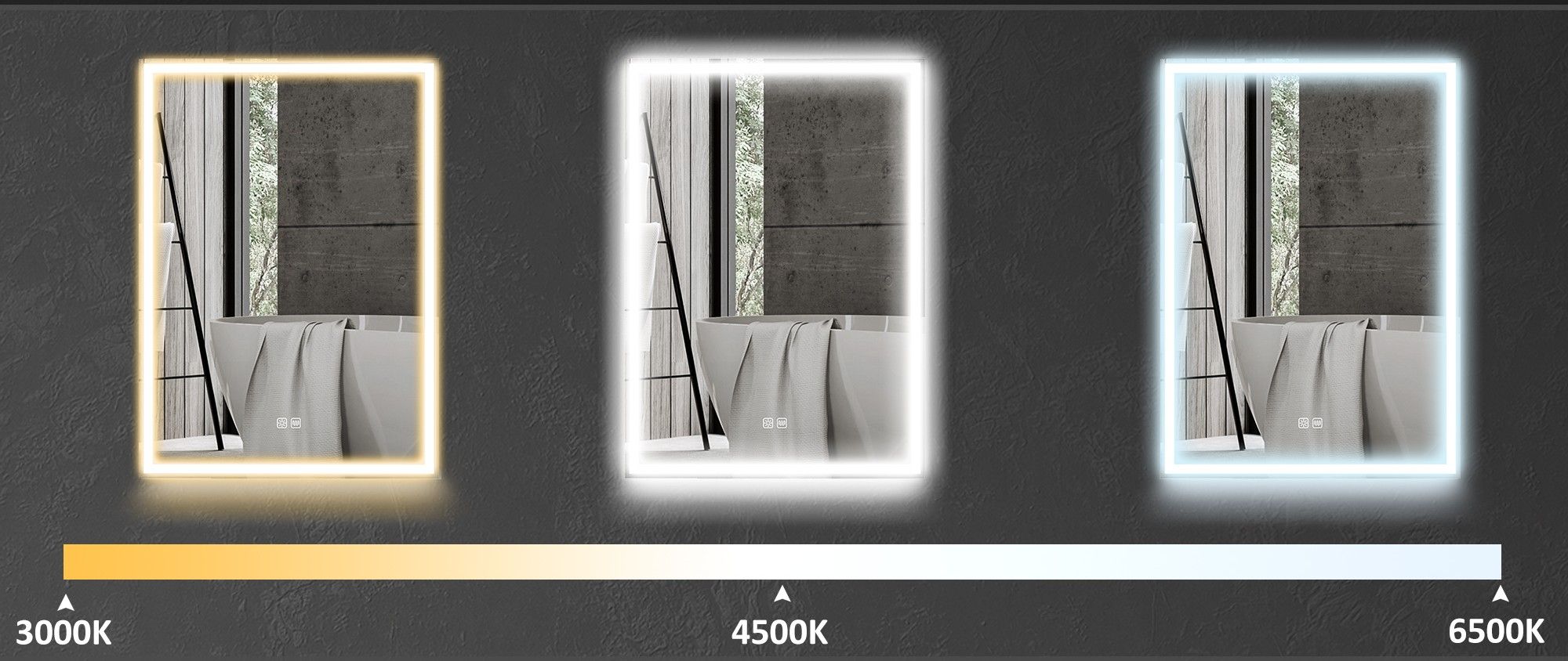 4goodz LED Spiegelkast Badkamer 50x70 cm Dimbaar Anti-condens Zwart