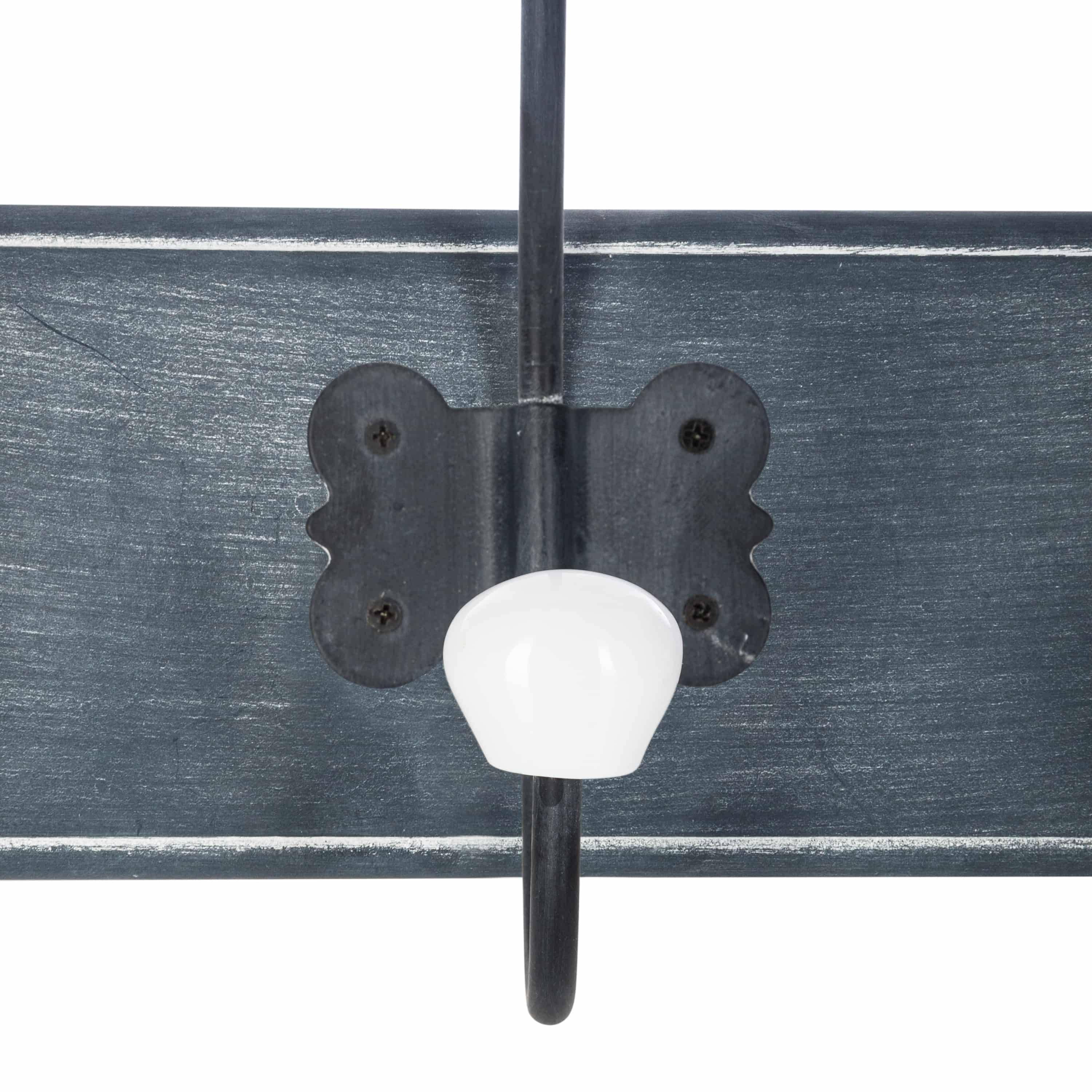 4goodz Klassieke Kapstok met 5 metalen haken 60x20x8cm - Grijs