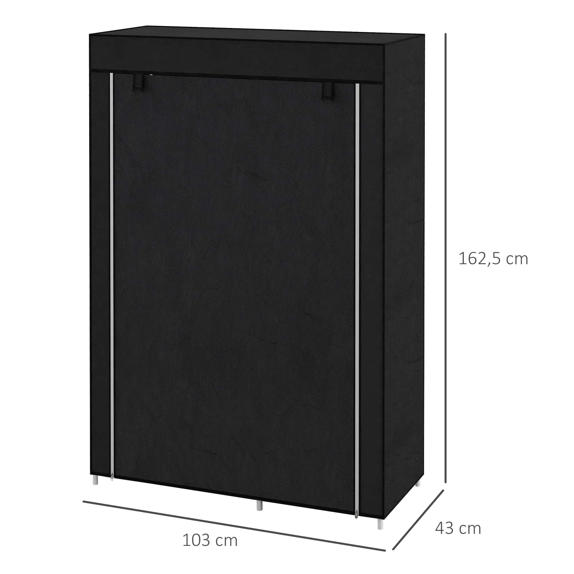 4goodz Stoffen Kledingkast - Opvouwbaar - 103x43x162,5 cm - Zwart