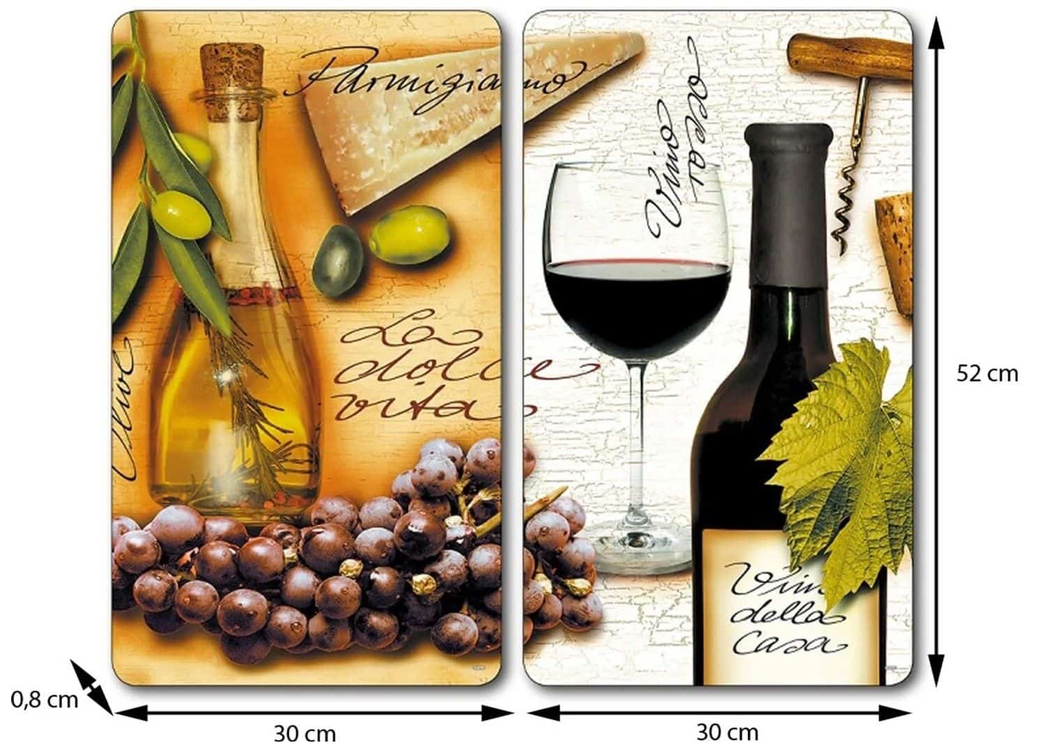 Kookplaat Afdekplaten Glas Italy Design - Voor Inductie &amp; Keramisch – 2‑st.