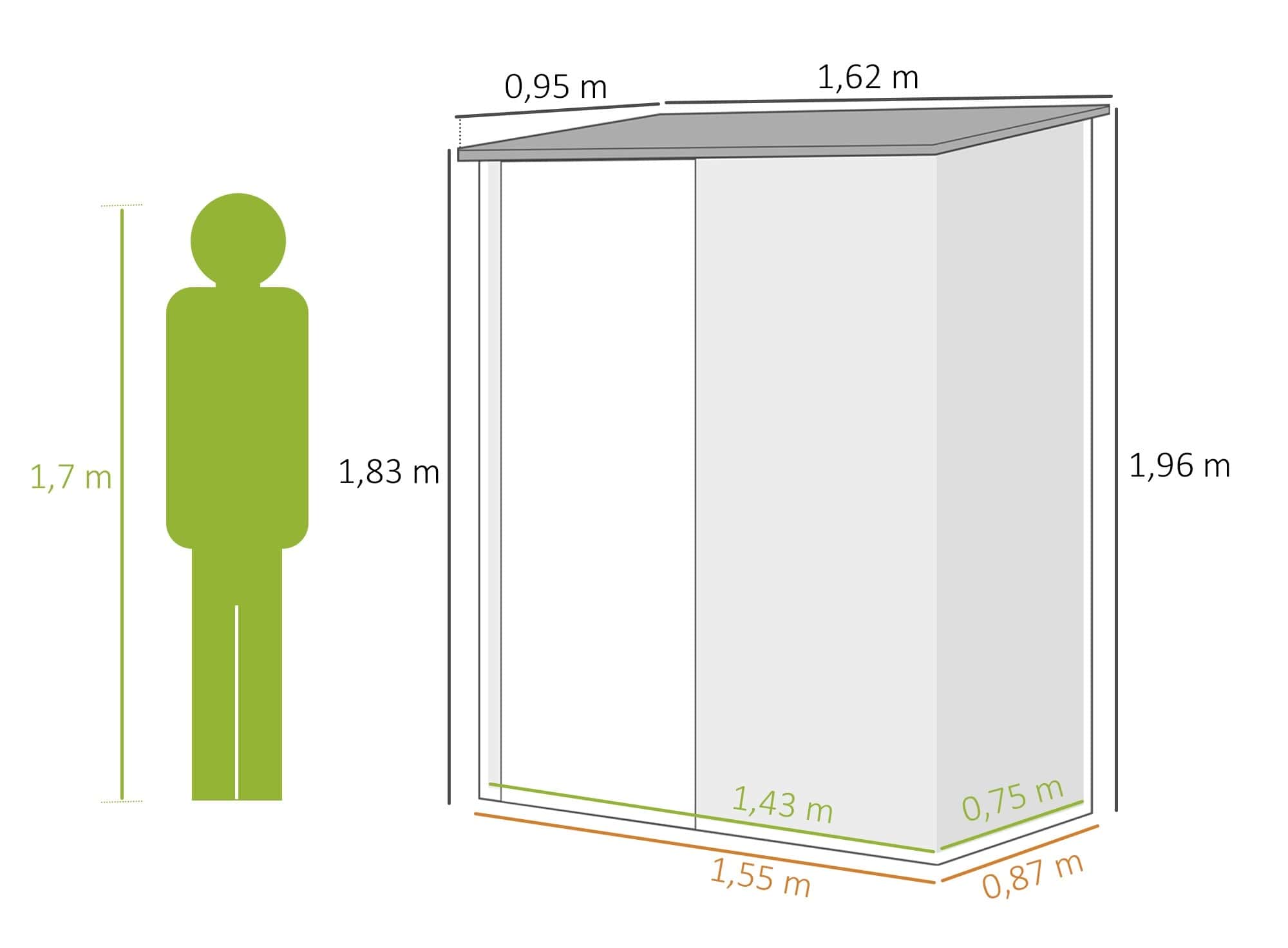 4goodz Tuinkast Metaal - Balkonkast - 162 x 95 x 196 cm - Bruin