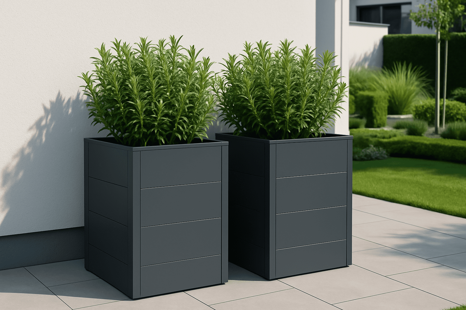 4gardenz® Plantenbak Metaal voor Buiten met Verhoogde Bodem - 50x50x60 cm - Antraciet