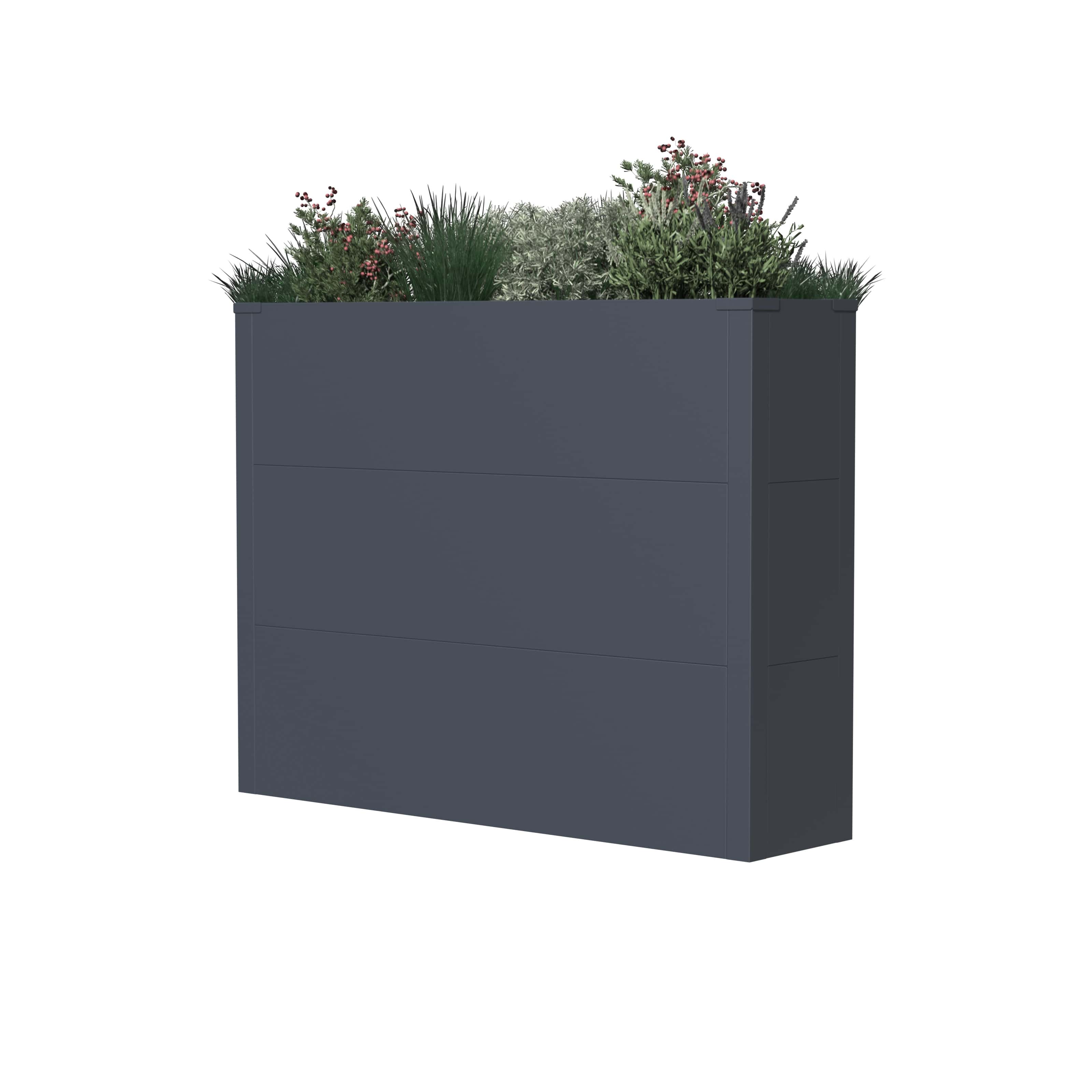 Westmann Talus XL - Metalen Plantenbak met bodem 100x25x77 cm - Antraciet