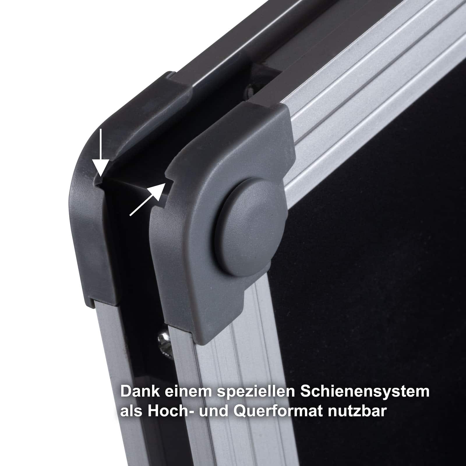 BuroMi Magnetisch Zwart Krijtbord 110x80 cm Alu frame - incl. toehoren
