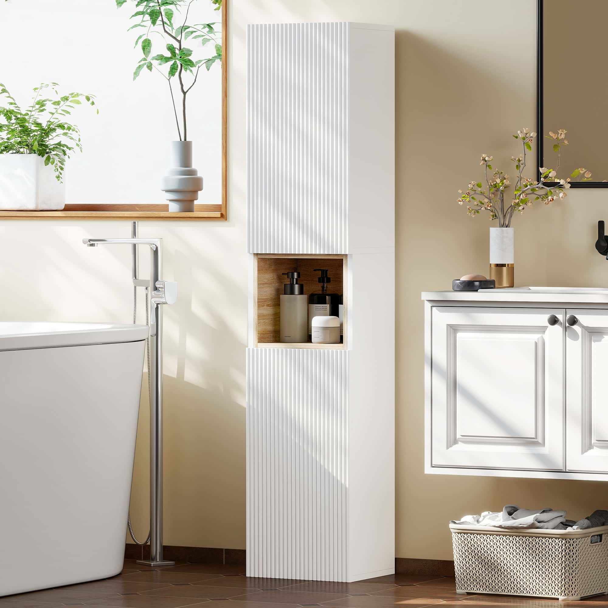 4goodz Badkamerkast Kolomkast 24x30x140 cm - Wit