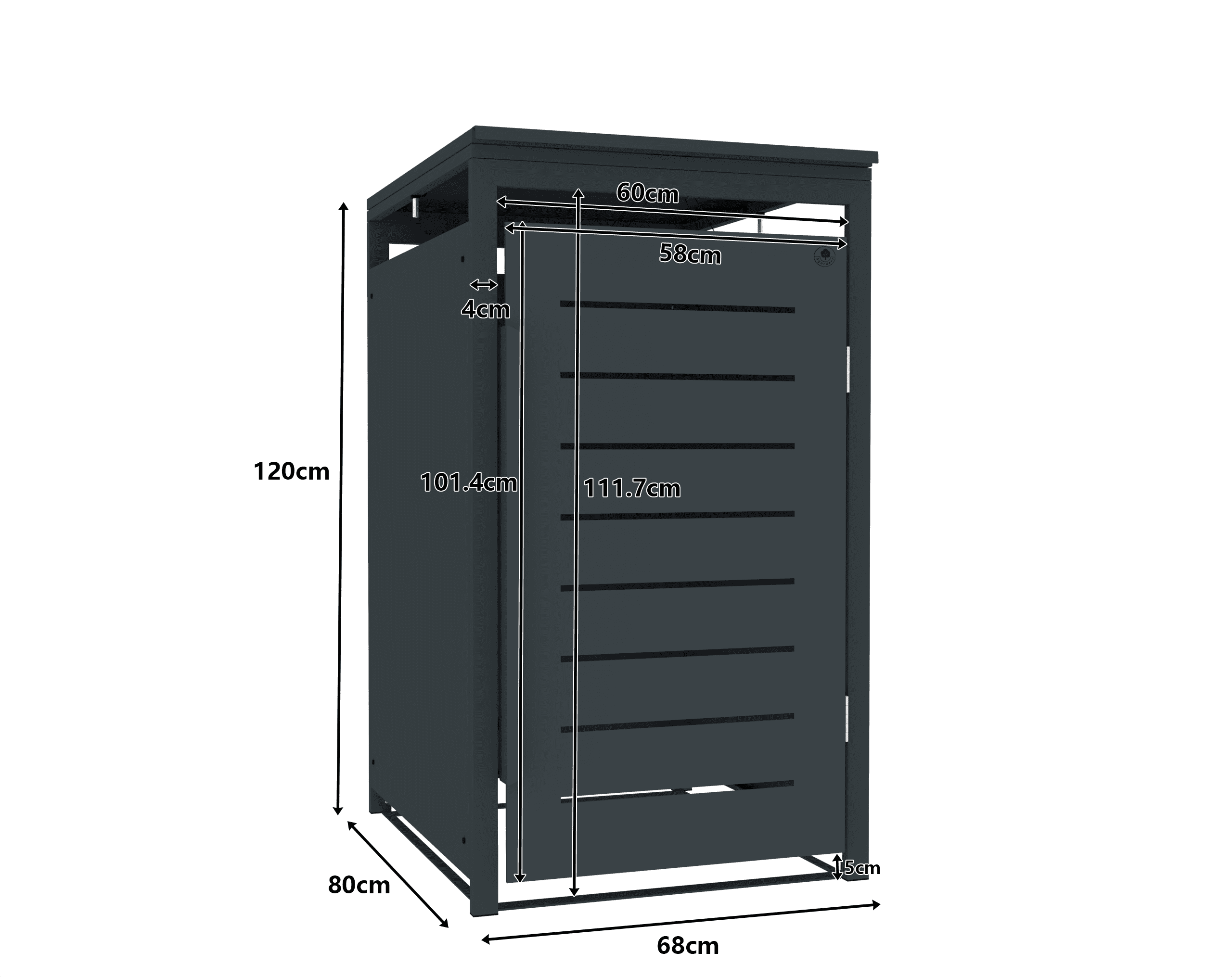 4gardenz® Premium Kliko Containerombouw 1 Afvalbak - Antraciet