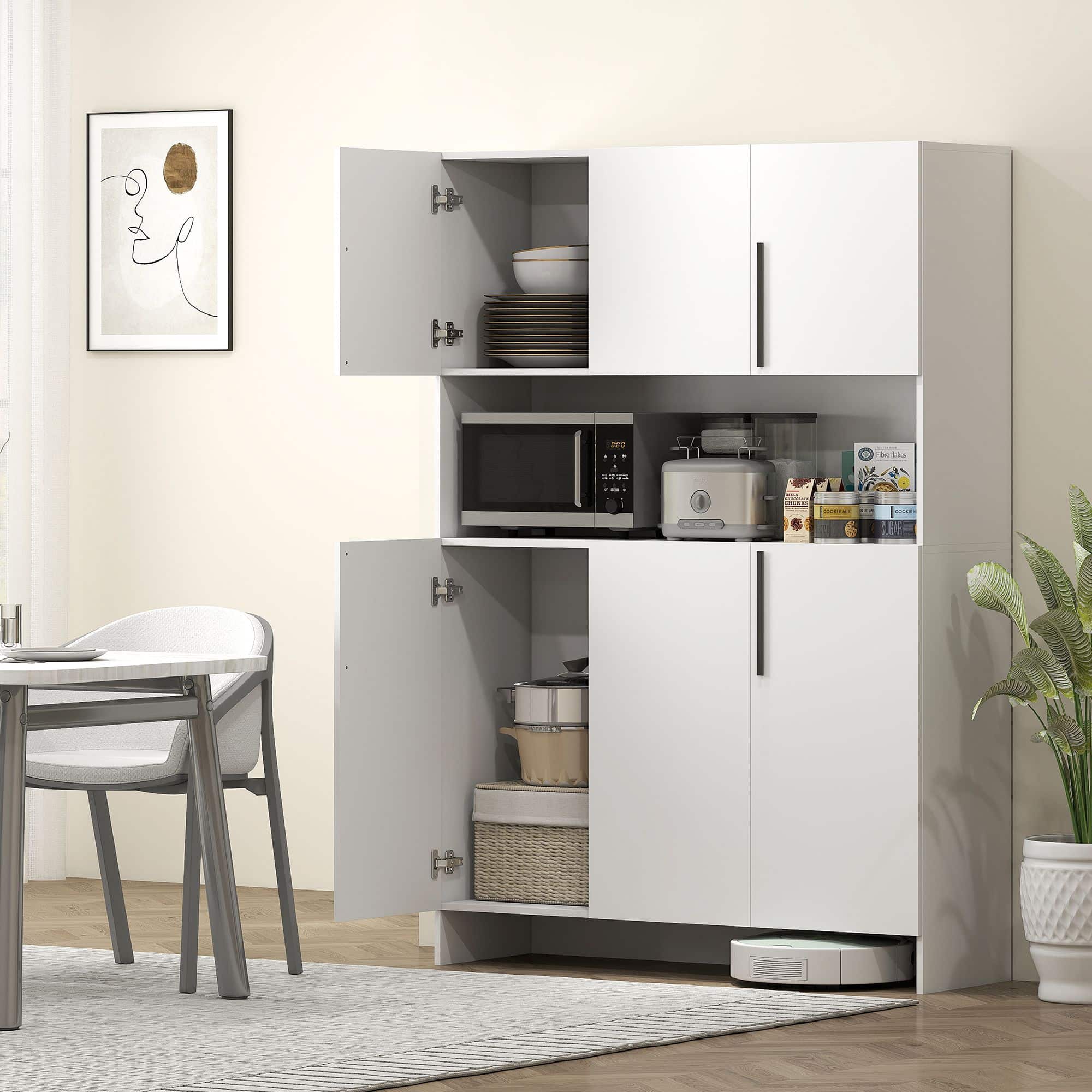 Moderne Keukenkast Voorraadkast Breed 2 deurs 40x119x175 cm - Wit