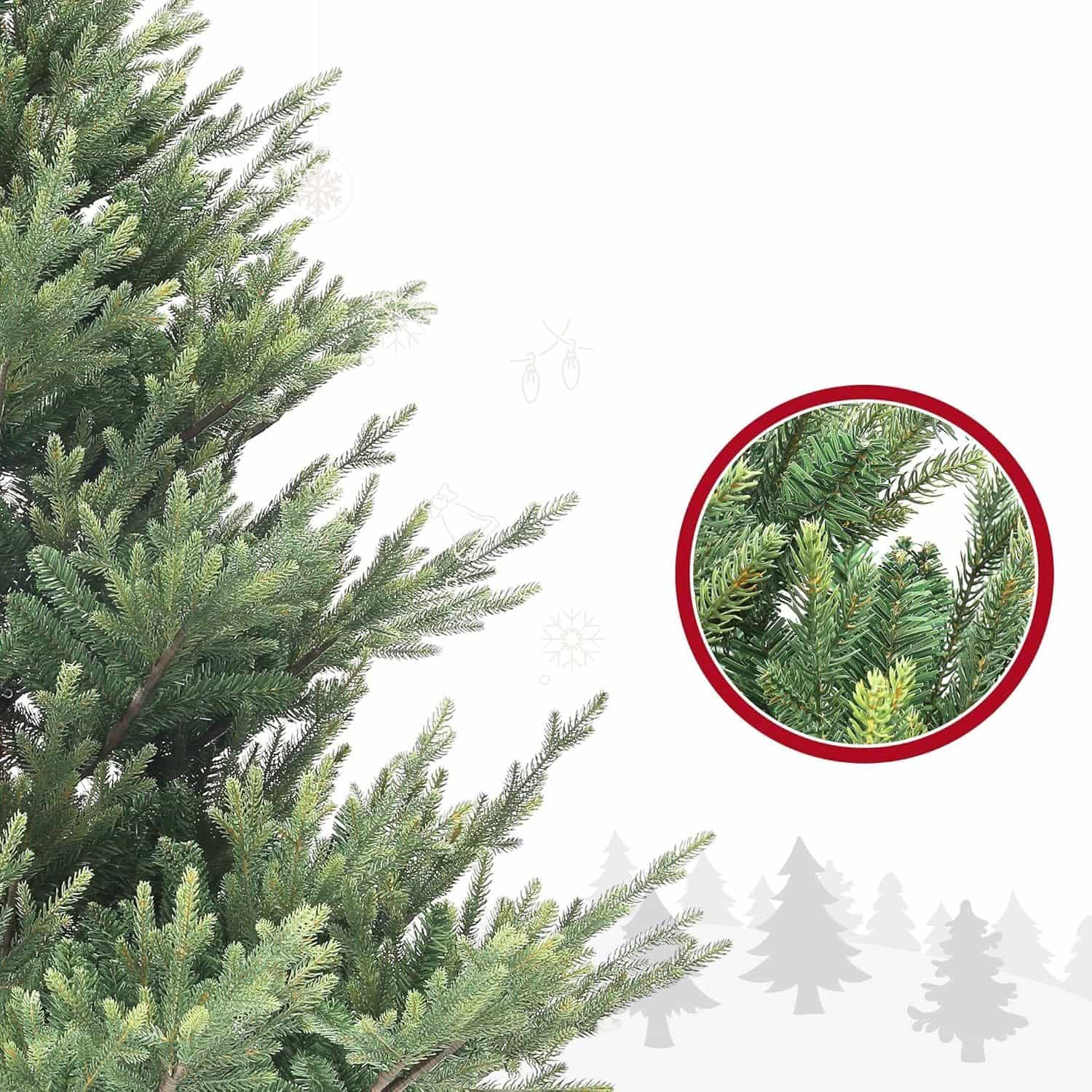 Kunstkerstboom van Noorse spar met 1046 punten, metalen voet, groen