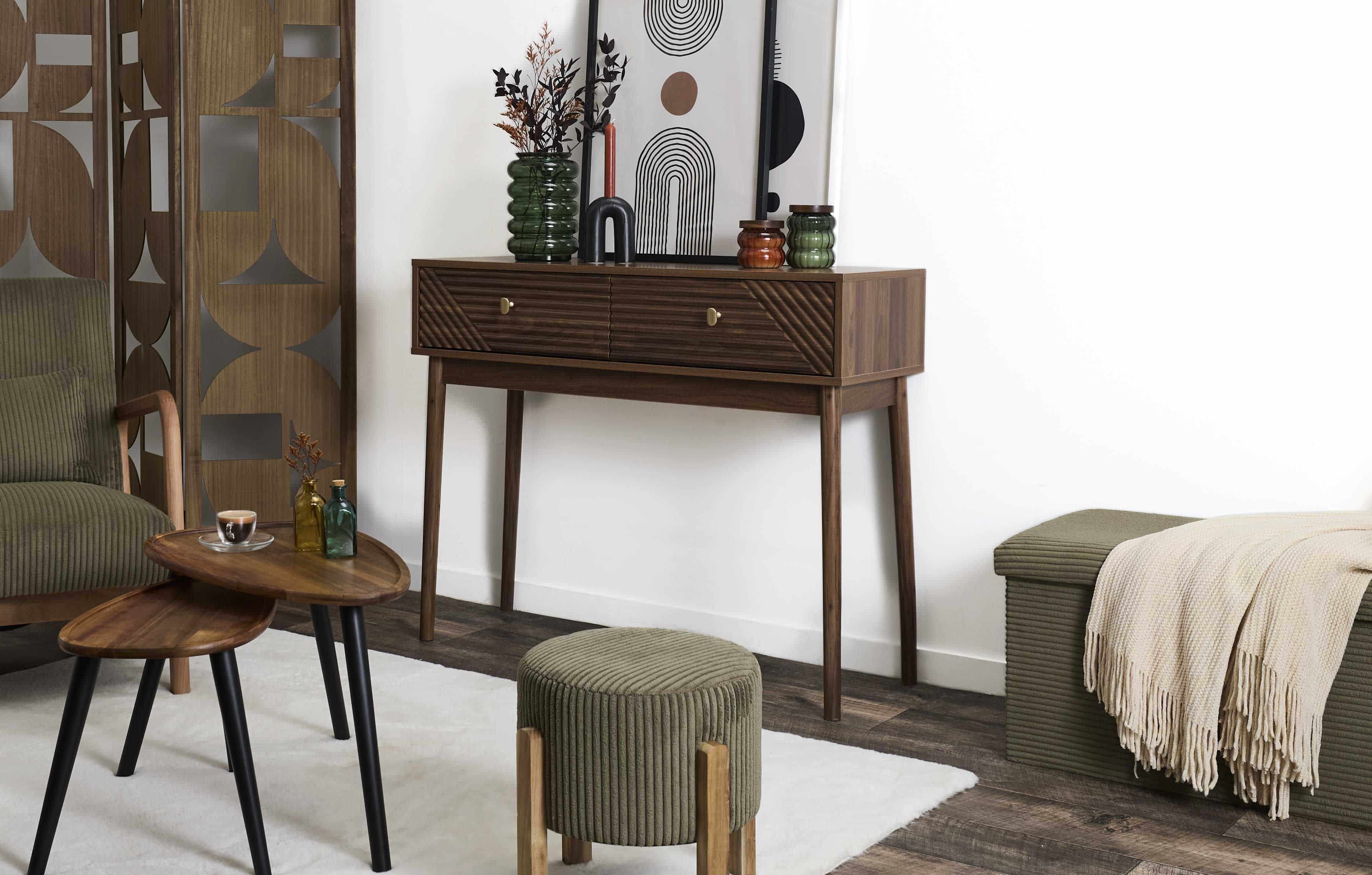 Home Deco Factory Tiff Sidetable Consoletafel 100x80x35 cm - Bruin