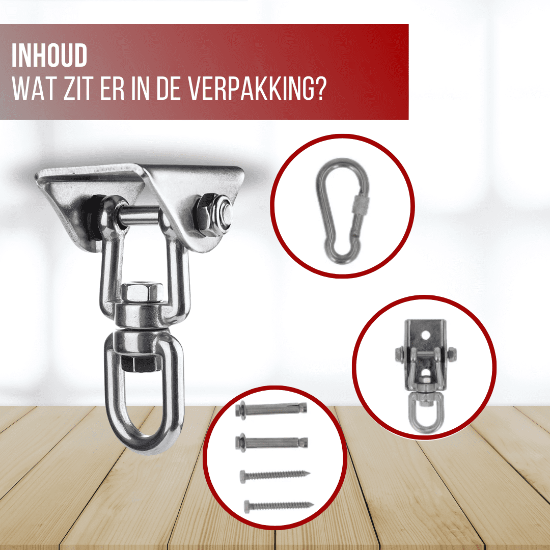 4gardenz® RVS Roterend Hangstoel/Bokszak Plafond Bevestiging