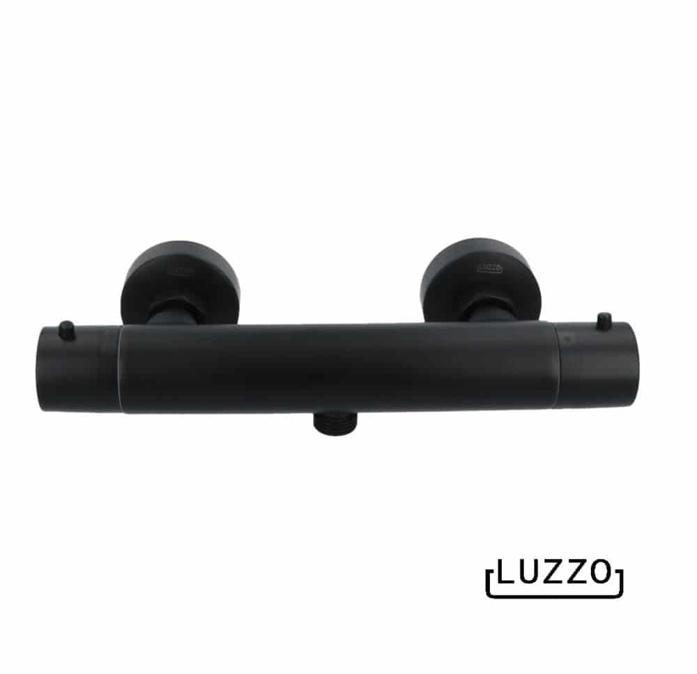 Luzzo® Douche Thermostaatkraan Rond 15cm - Douchekraan Zwart
