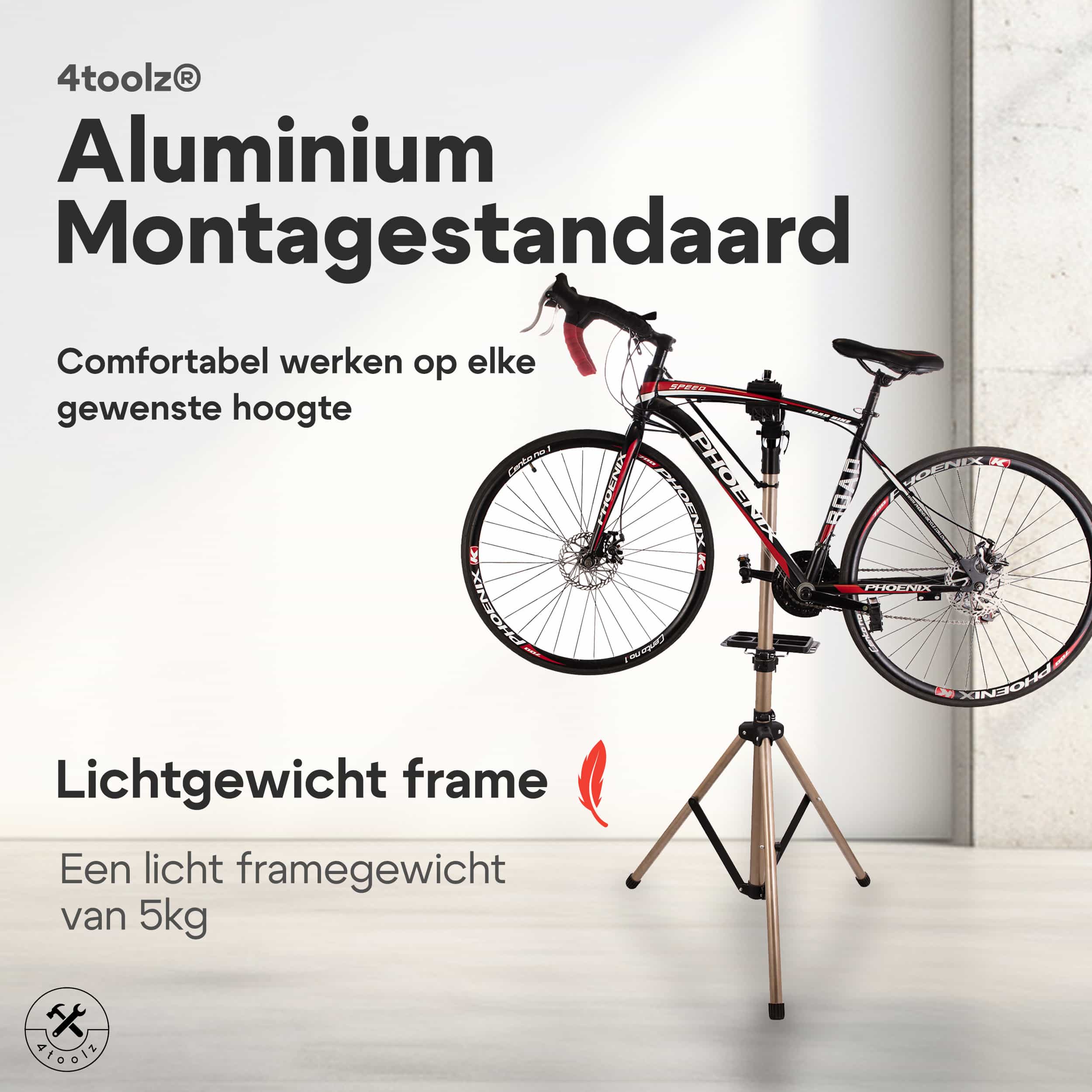 4toolz® Aluminium PRO Fiets Reparatiestandaard - fiets montagestandaard 360 graden Draaibaar