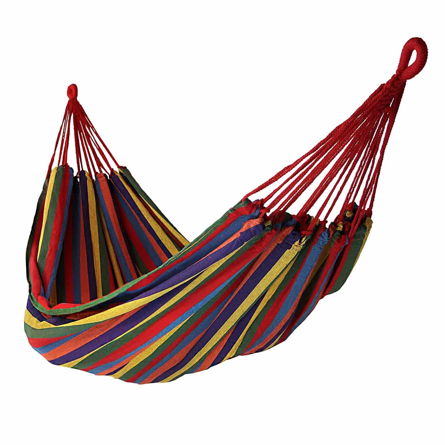 4gardenz® Polykatoen Hangmat Rood 00x150cm -Totale lengte 320cm