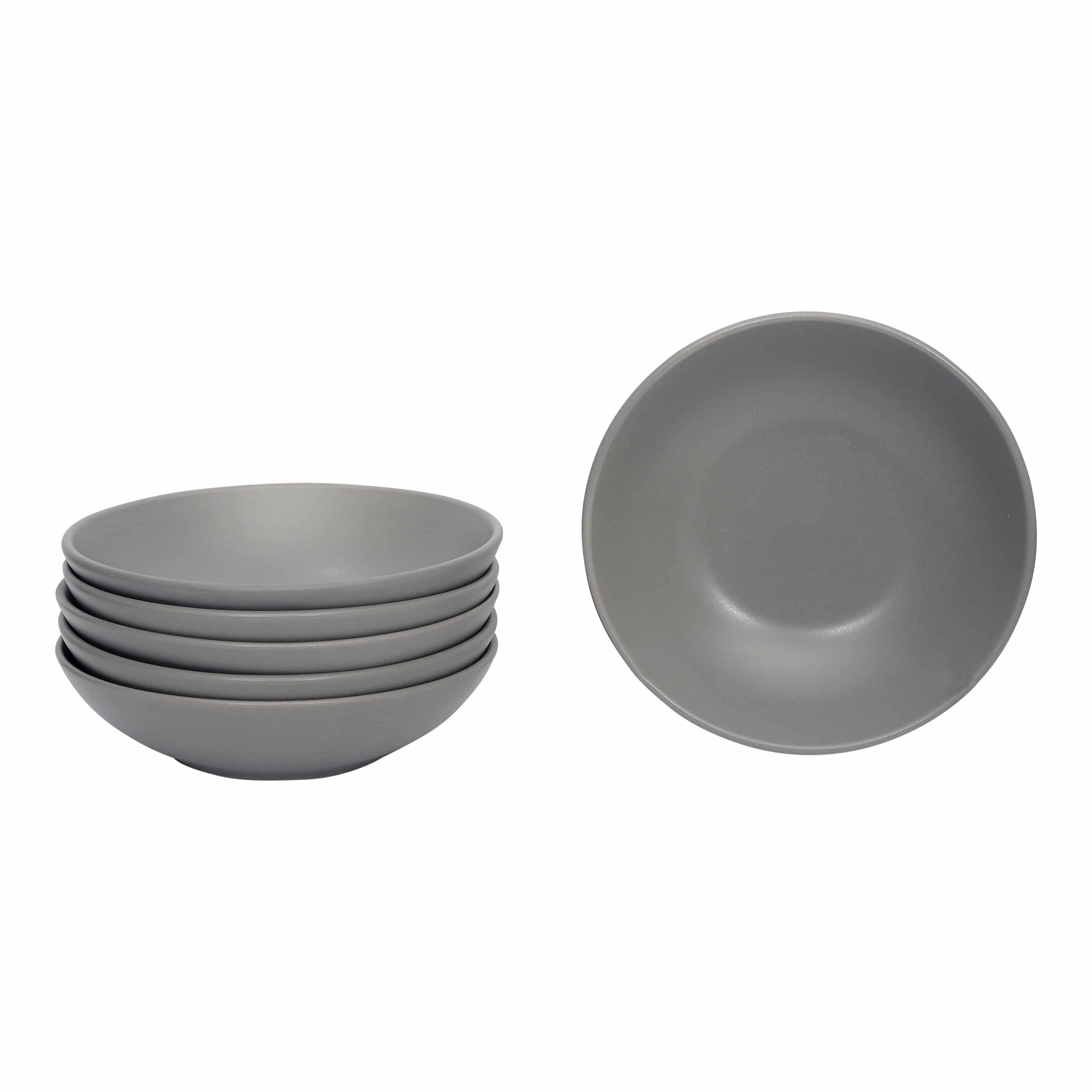 Luzzo® Serviesset Aland 6 persoons Aardewerk - 18-delig met Pastaborden - Mat Grijs