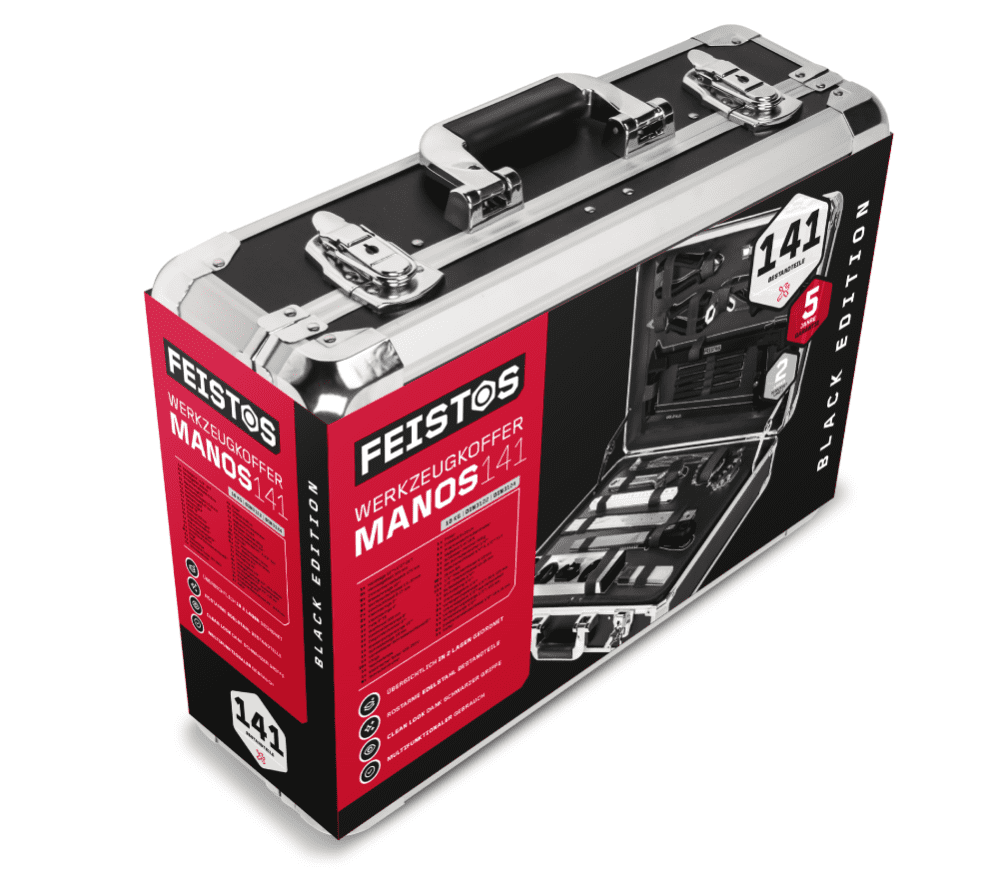 Feistos Manos Metalen gereedschapskoffer - compleet gevuld met 140 stuks gereedschap