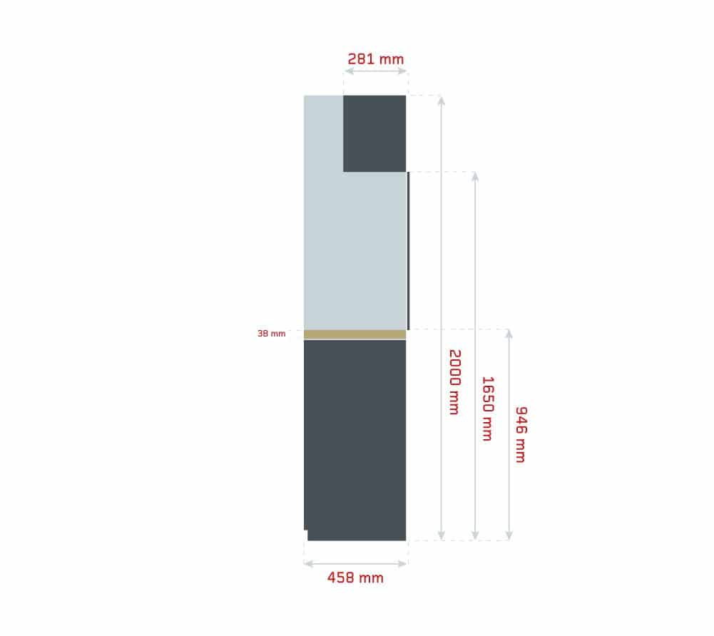 FEISTOS Gereedschapskast Apollo 1 | inclusief geperforeerde wand | Grijs/zwart | 228x46x200cm