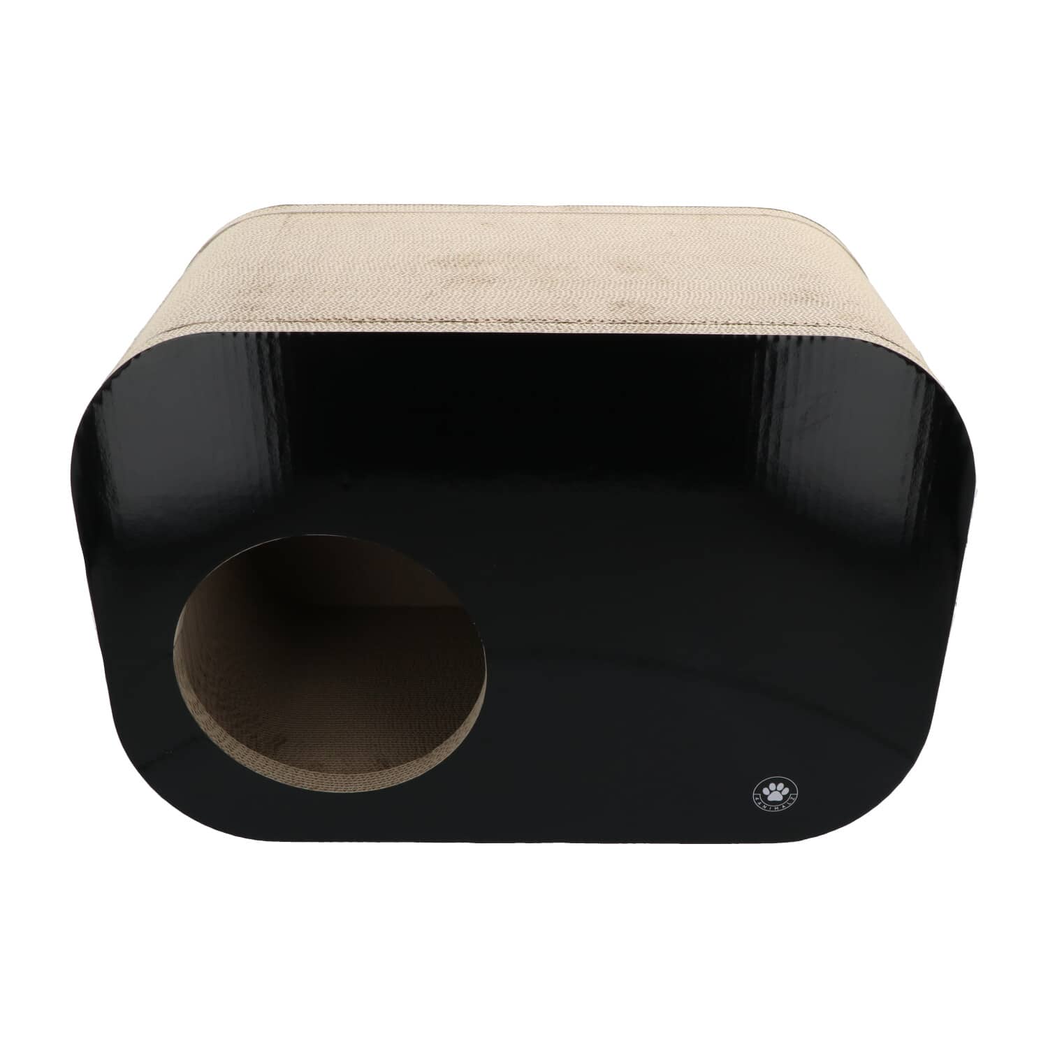 4animalz® Nest Zwart - kartonnen krabpaal voor katten - 54,5x27x37,4cm