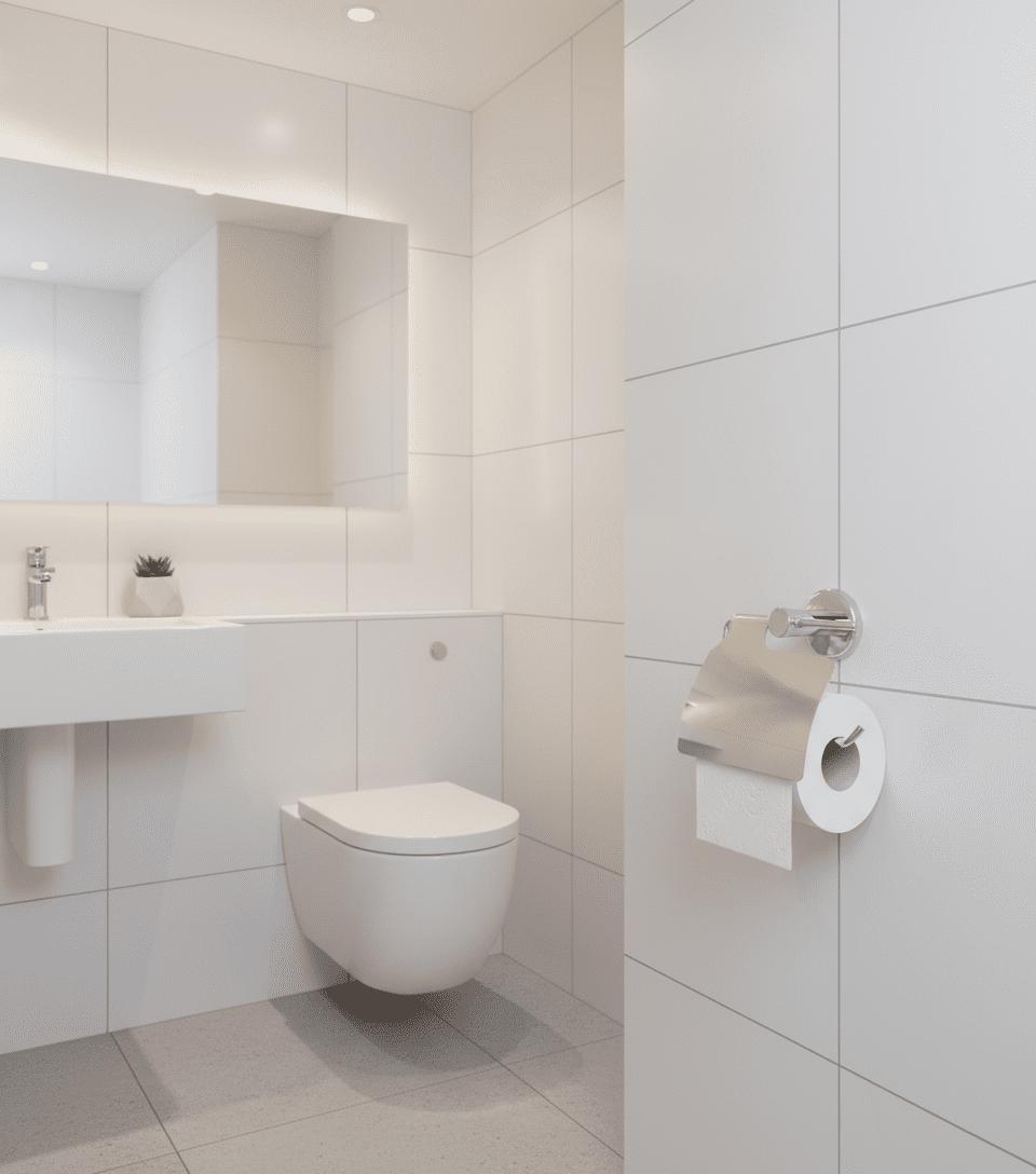 4bathroomz® Oslo Toiletrolhouder met Klep - WC rolhouder - Chroom