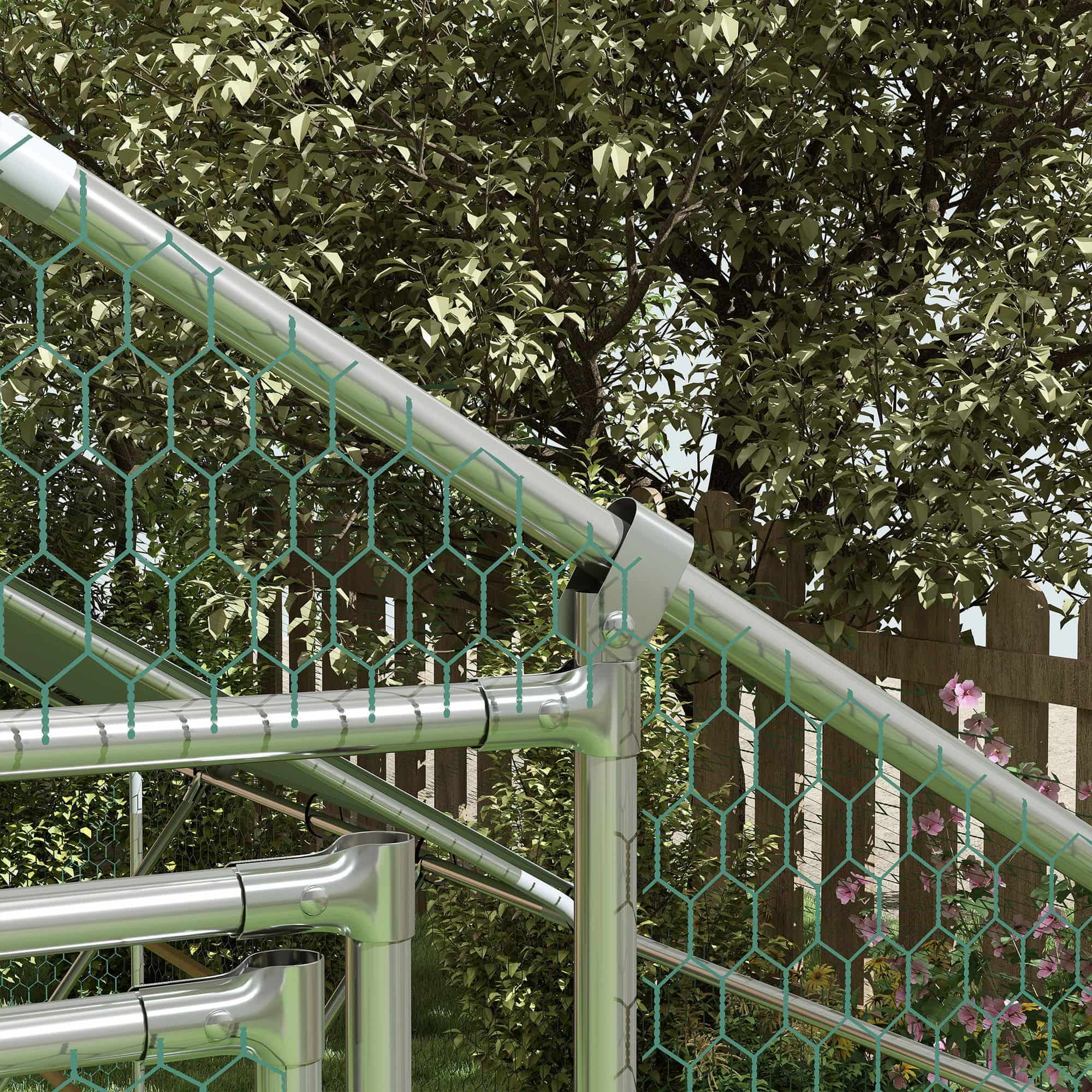 4goodz Kippenren met UV-bestendig zeil en stalen gaas voor 6-8 kippen