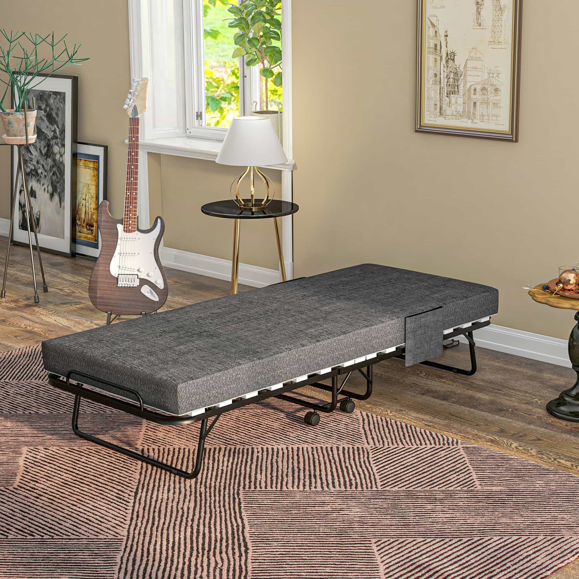 4goodz Opklapbaar Logeerbed 1 persoons met wielen - tot 150 kg - 190x80 cm