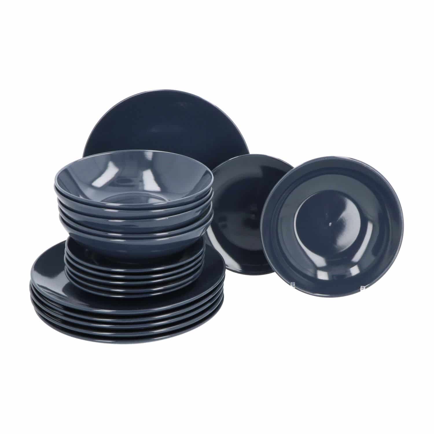 Porseleinen Serviesset 6 Persoons 18 delig - Geglazuurd - Petrol Blauw Porseleinen Serviesset 6 Persoons 18 delig - Geglazuurd - Petrol Blauw