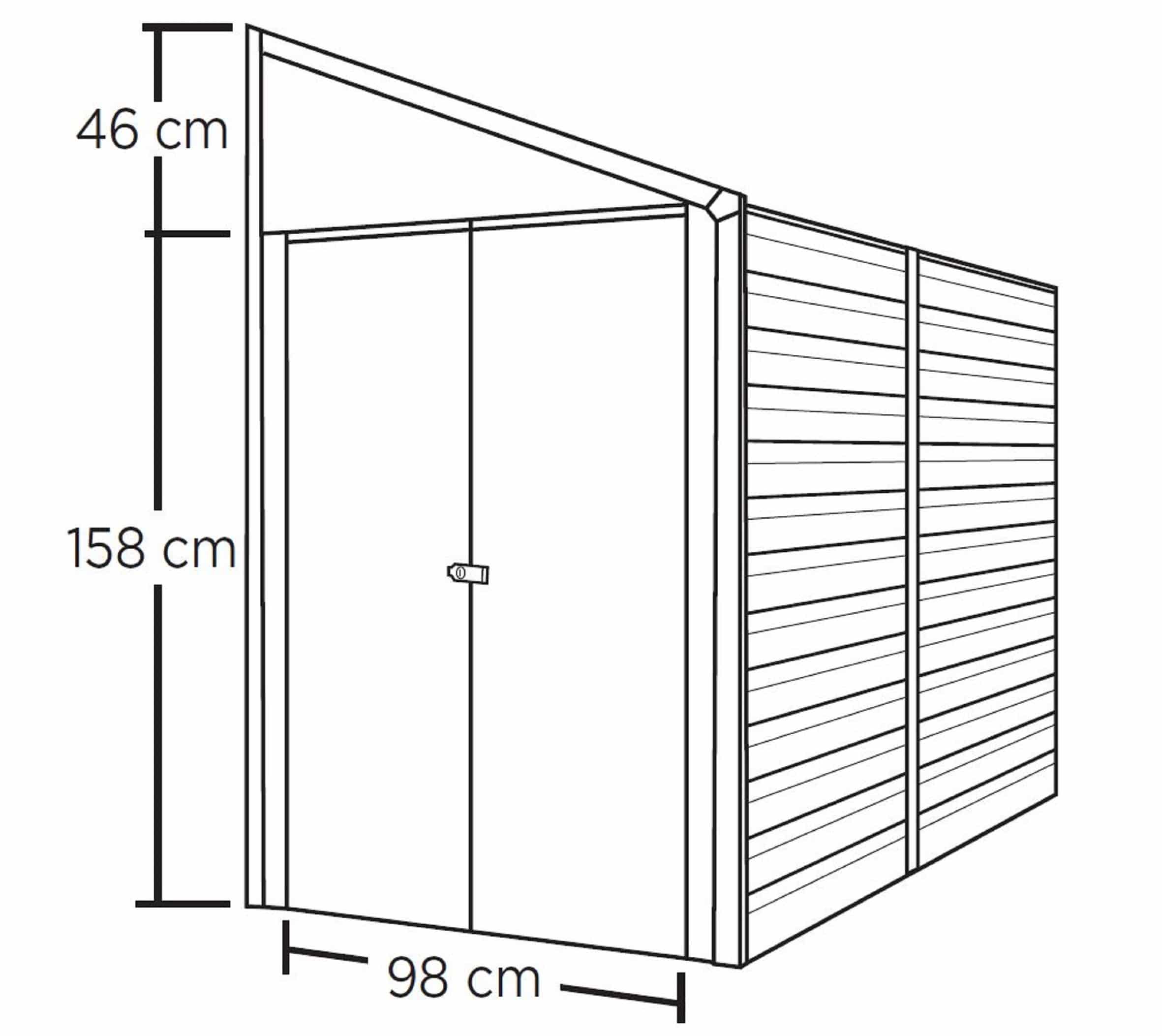 Spacemaker Metalen Gereedschapsschuur 410 - 124x295x208 cm - Grijs