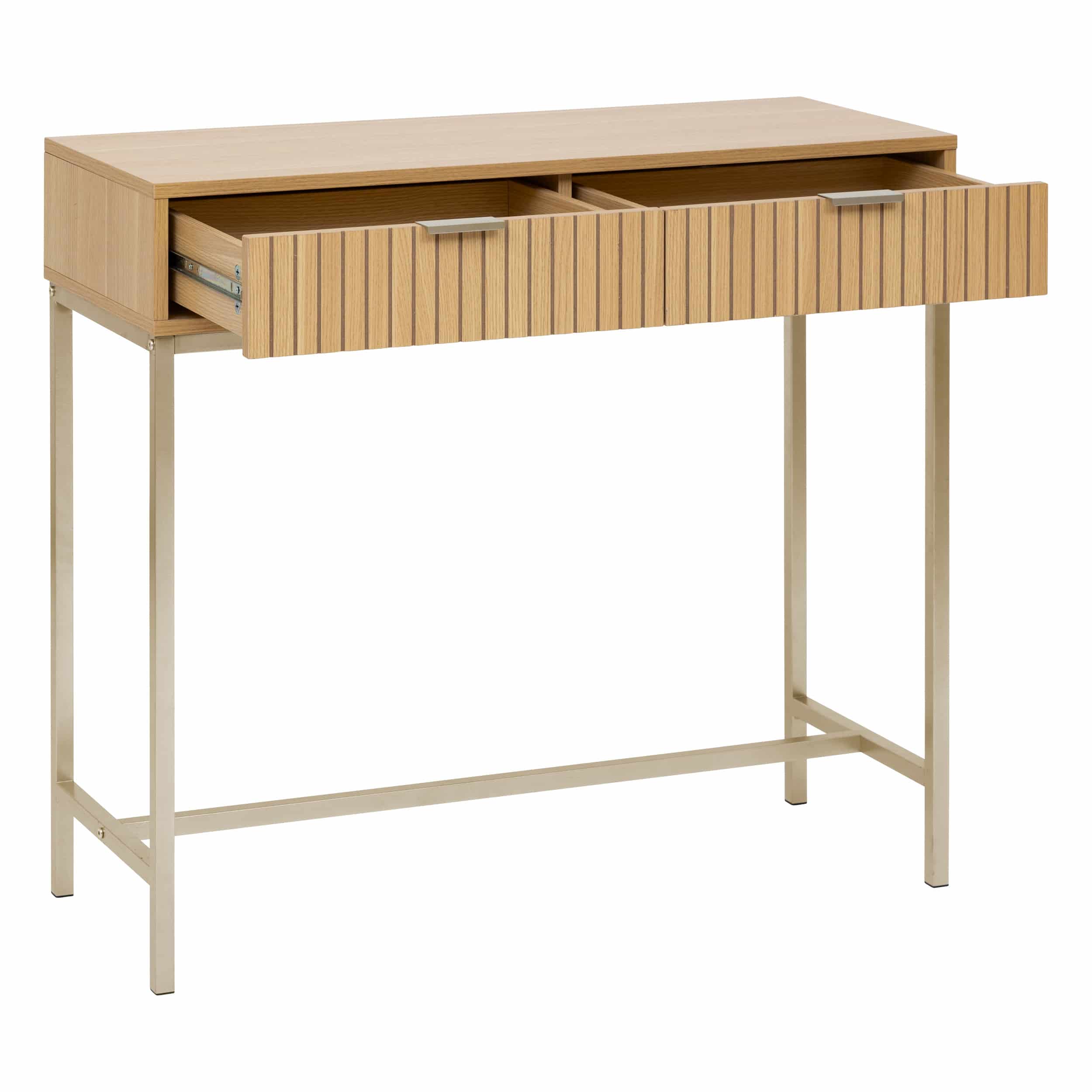 5five® Sidetable Tasso / wandtafel met dubbele Laden - Bruin