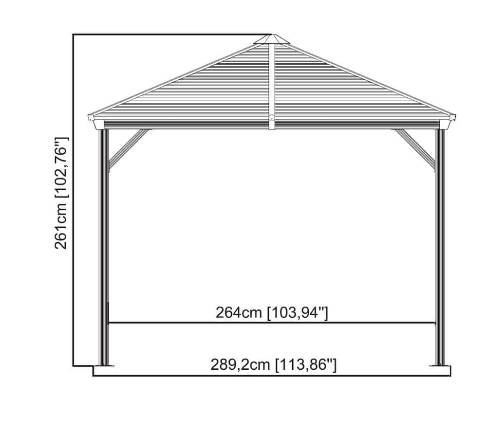 Sojag Aluminium paviljoen Ventura 1014 - 296x423x261 cm