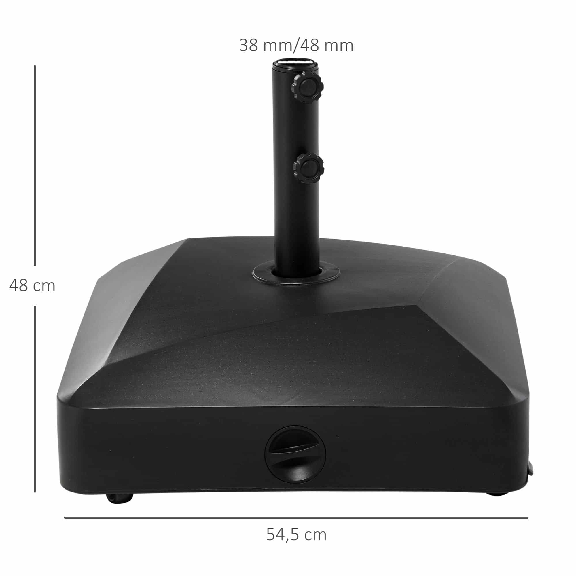 4goodz Outsunny Parasolvoet met Wielen voor Ø38/48mm parasols - max 60 kg