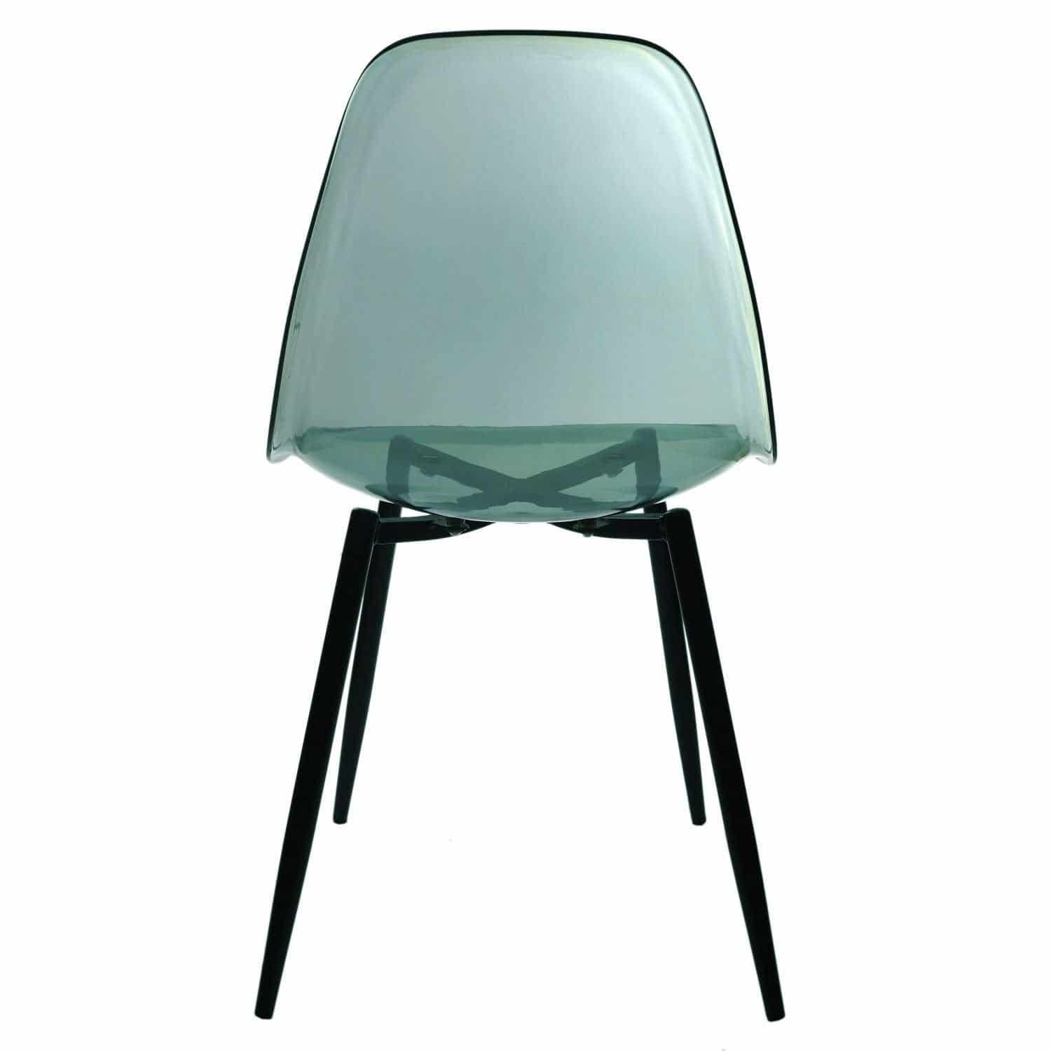 Set van 4 stuks Eetkamerstoel Metalen Poten - Eettafel - Transparant
