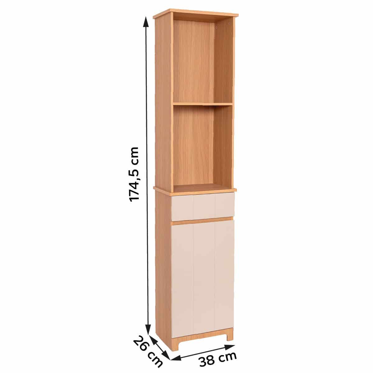 4bathroomz Trente Badkamerkast Hoog - Kolomkast - Bruin/beige