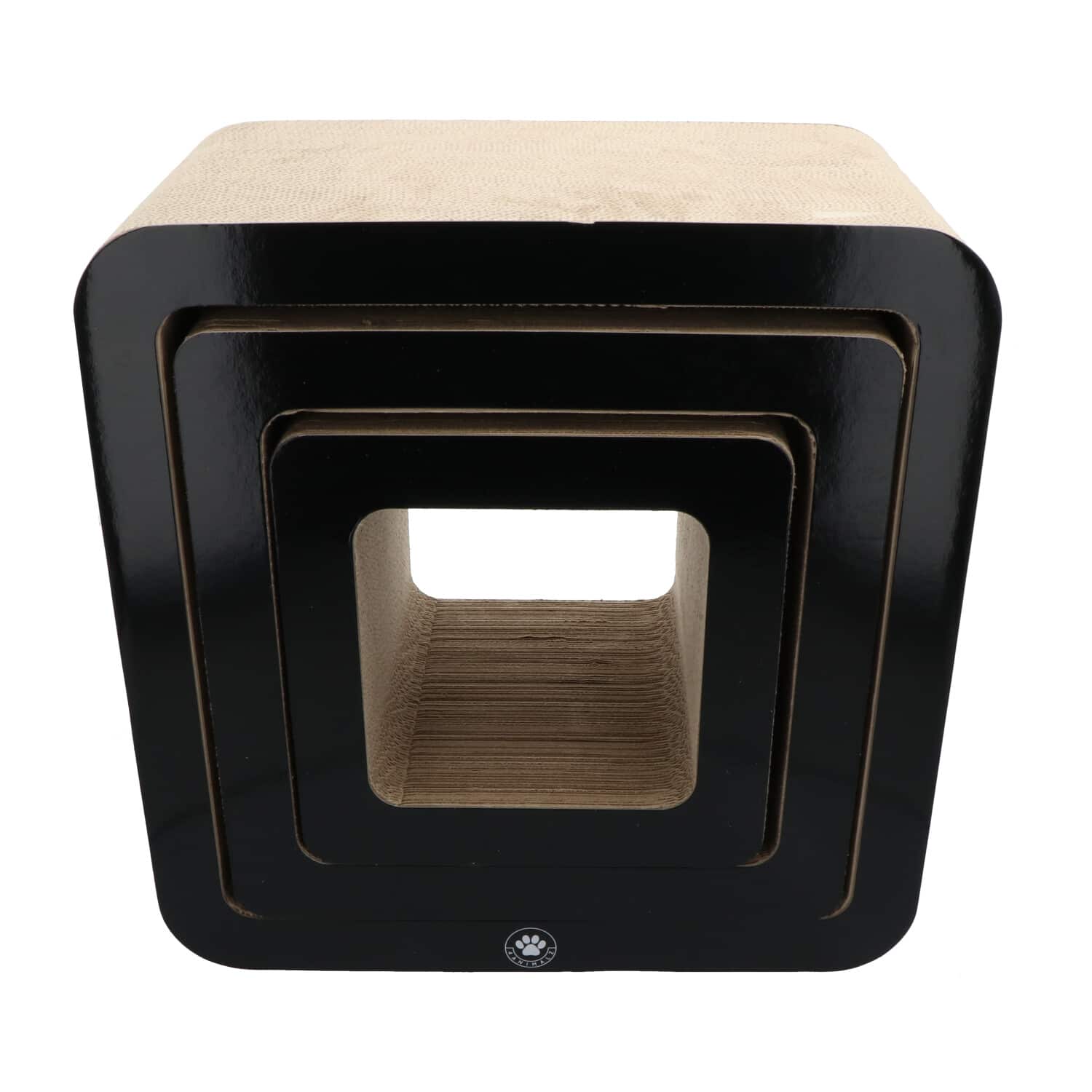 4animalz® Cube Black - kartonnen krabpaal katten - 45x24x45cm - Zwart