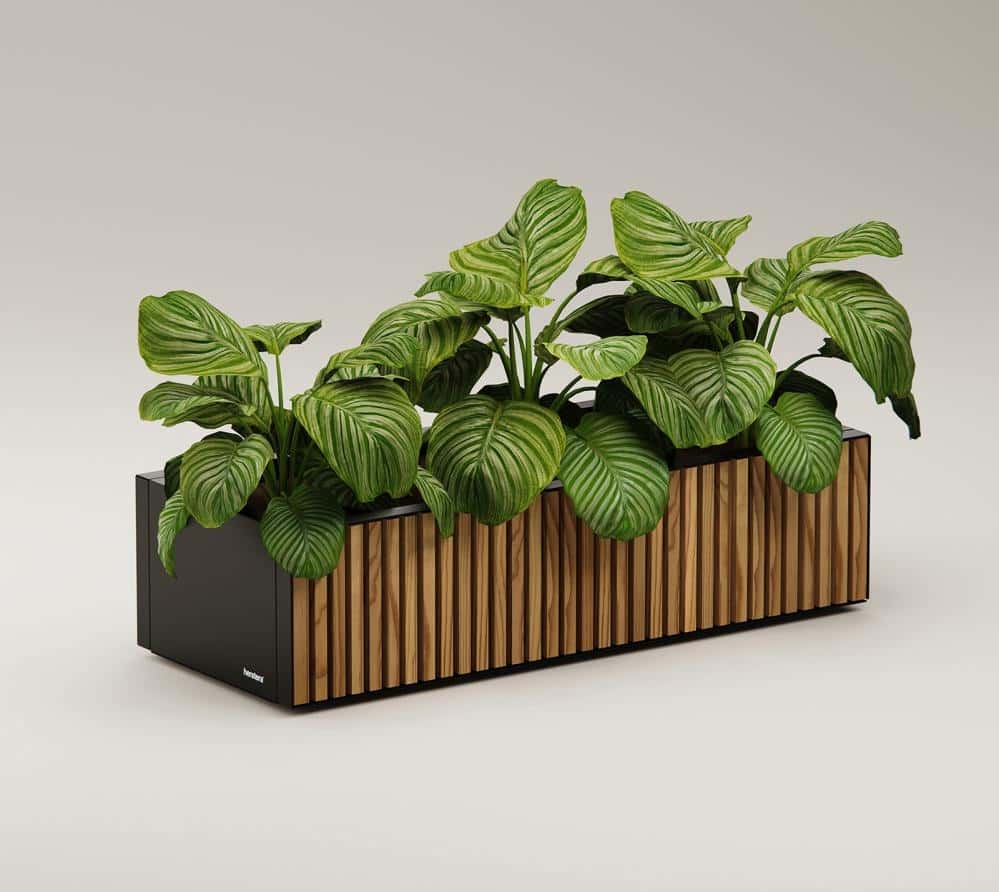 Herstera Garden XIC M - Metalen Plantenbak 100x40x25 cm - Hout