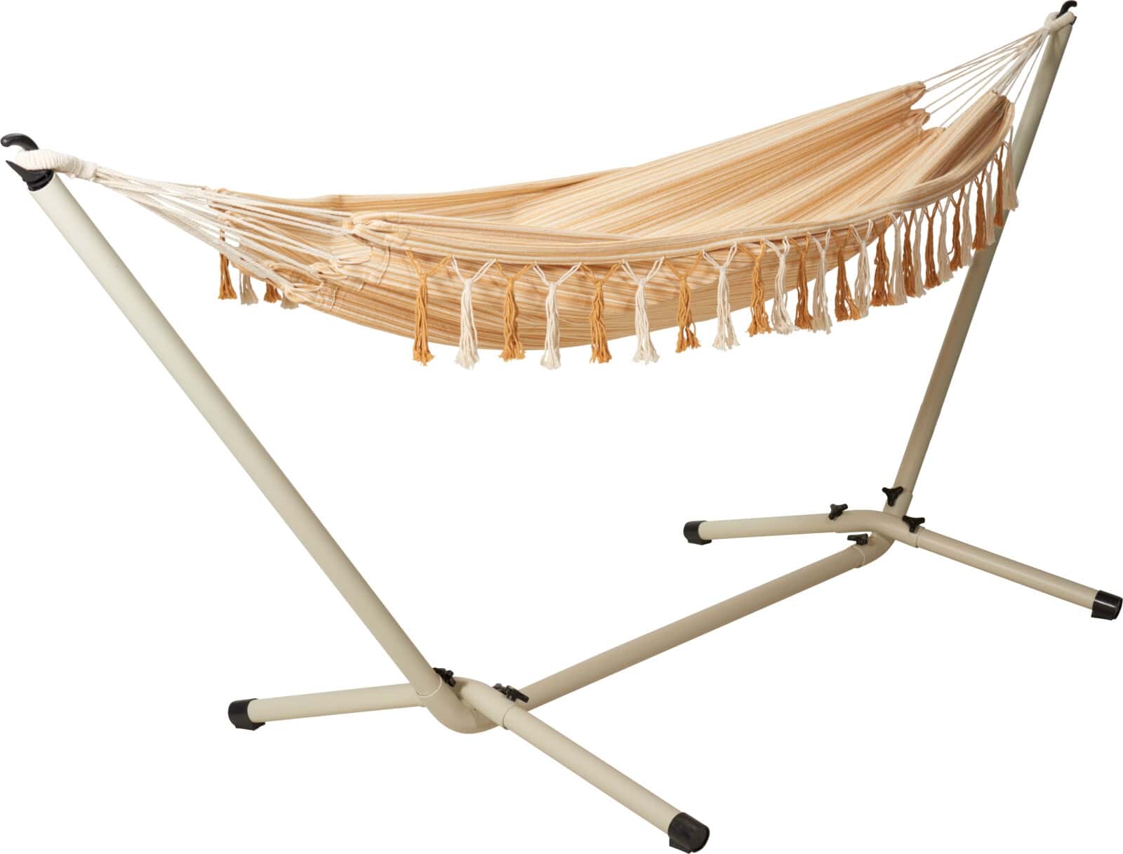 4gardenz Hangmatstandaard inclusief Hangmat 300x100 cm - Creme