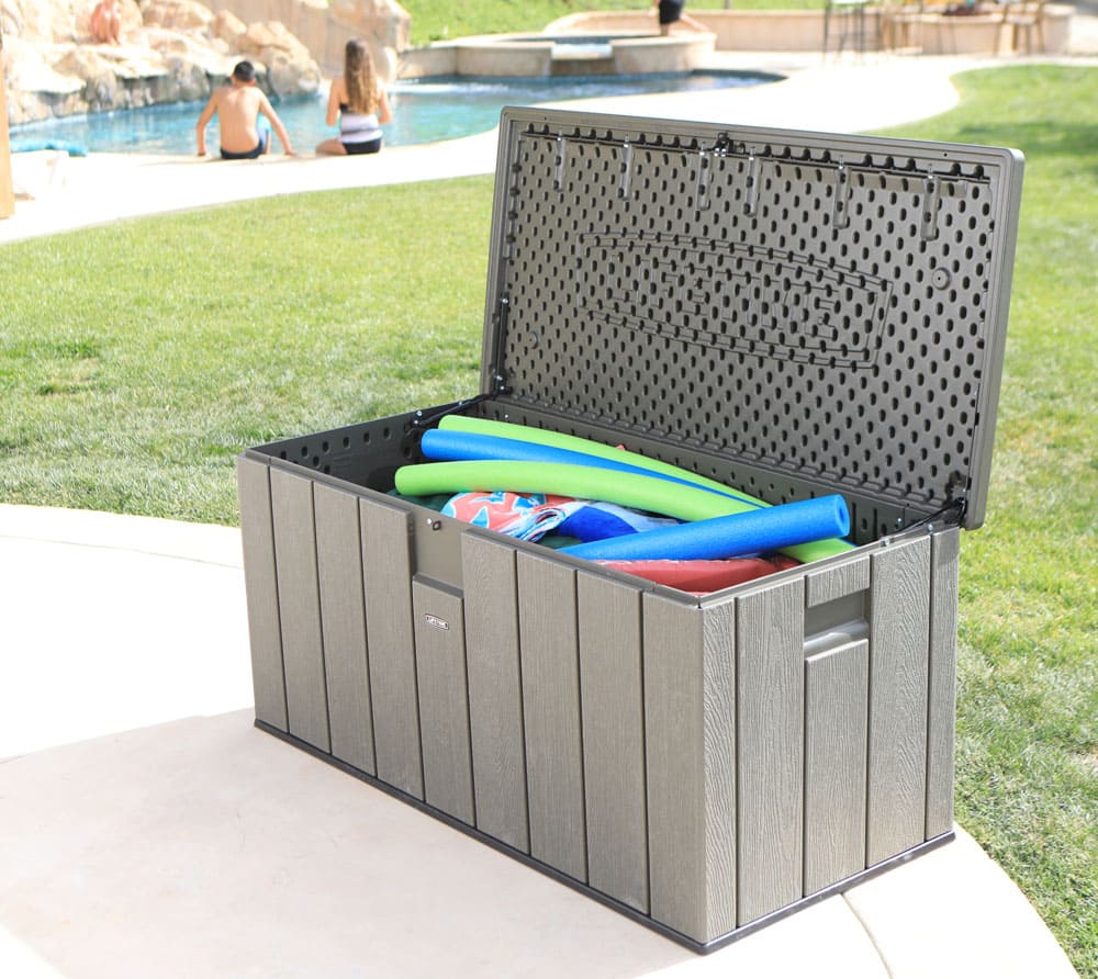 Lifetime Kunststof Kussenbox 570 ltr - Tuinkist 72x151x69cm - Donkergrijs