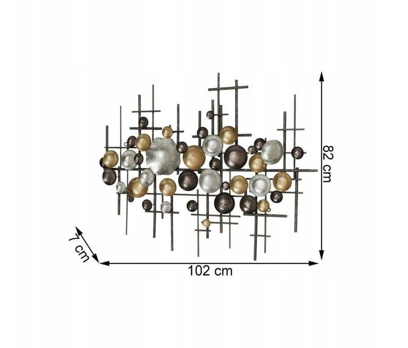 4goodz 3-dimensionale Wanddecoratie Metaal XL Bollen 101x82x7 cm