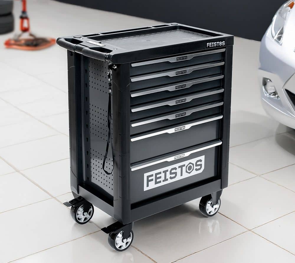 Feistos Mento1 Werkplaatswagen uitgerust met 158 onderdelen - Zwart Feistos Mento1 Werkplaatswagen uitgerust met 158 onderdelen - Zwart