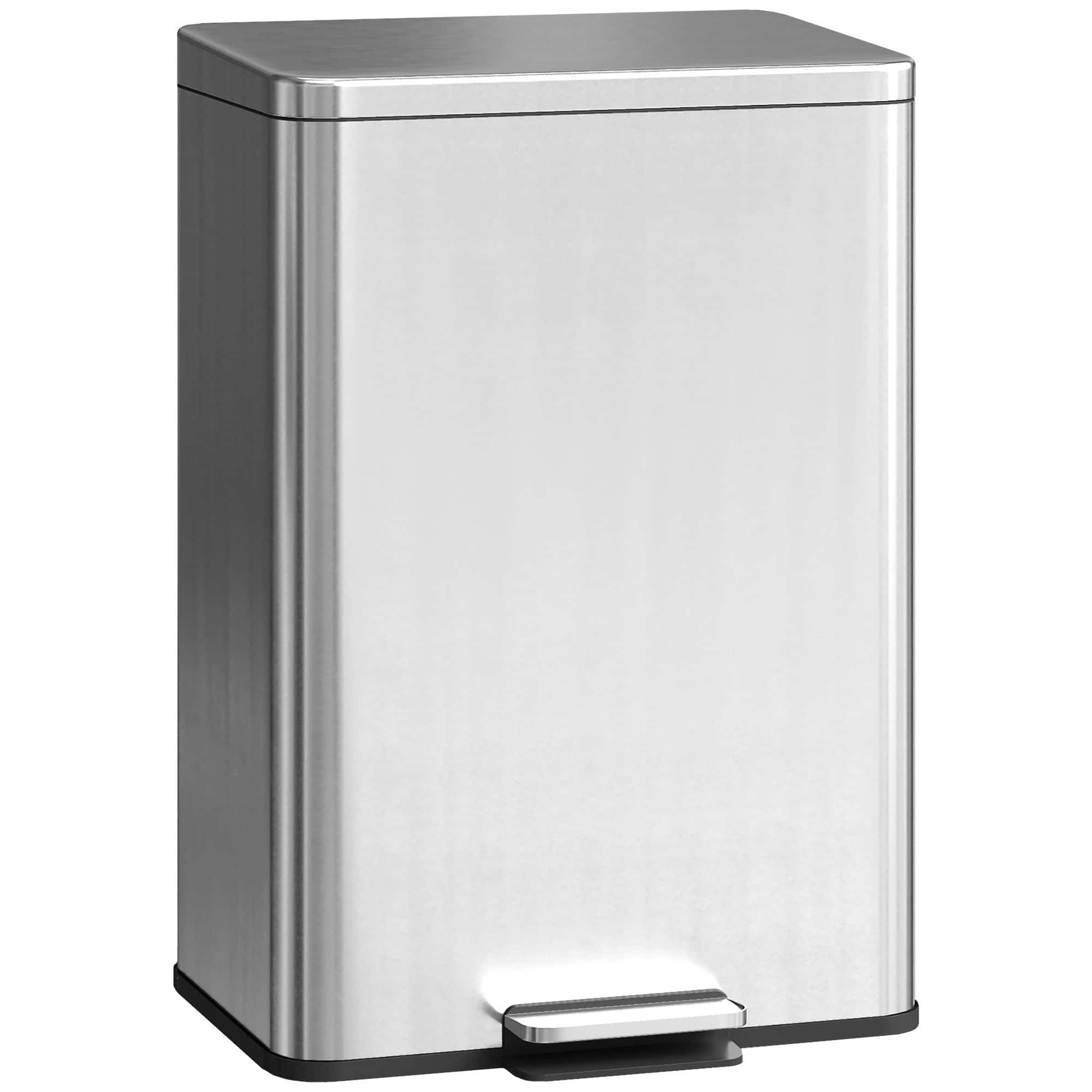 4goodz Prullenbak 20 L Pedaalemmer met Softclose-deksel - uitneembare emmer Zilver 4goodz Prullenbak 20 L Pedaalemmer met Softclose-deksel - uitneembare emmer Zilver