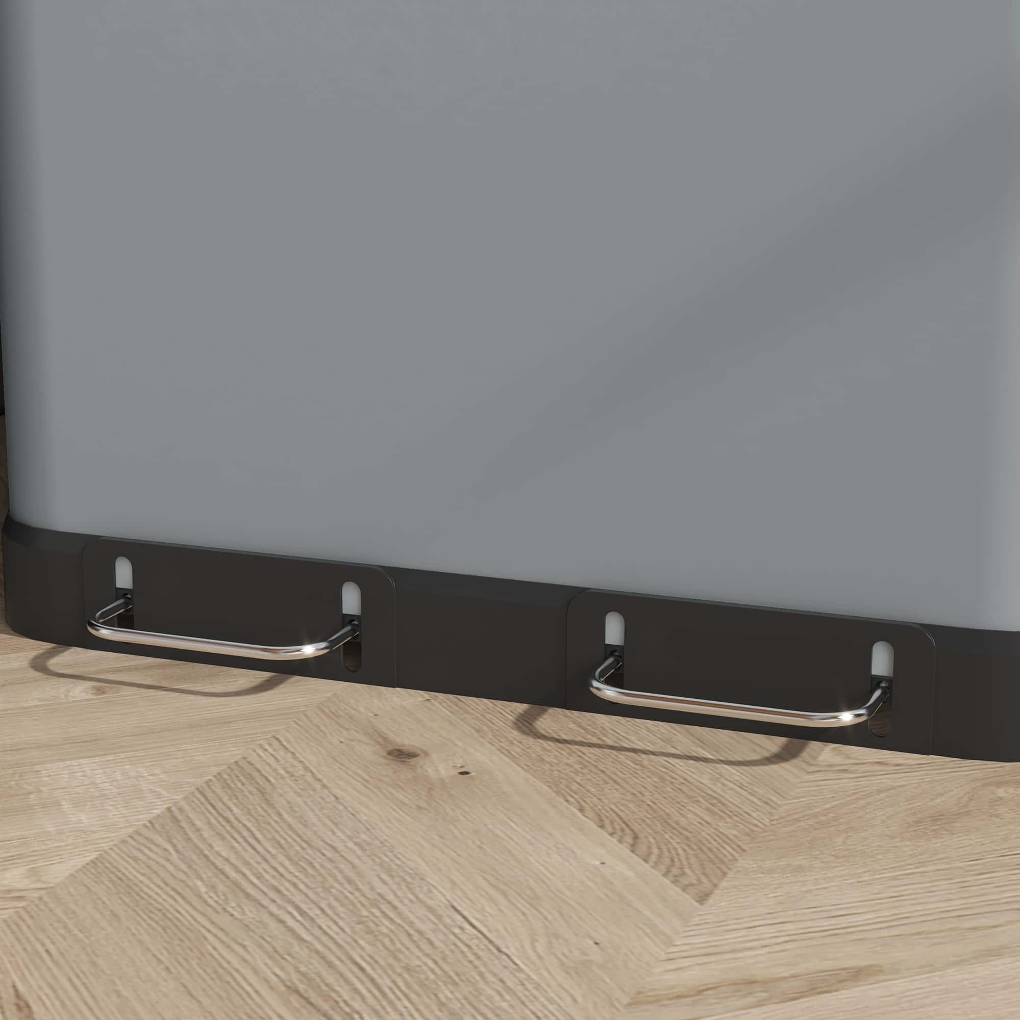 4goodz Dubbele prullenbak 60 L - uitneembare binnenbakken - grijs 4goodz Dubbele prullenbak 60 L - uitneembare binnenbakken - grijs