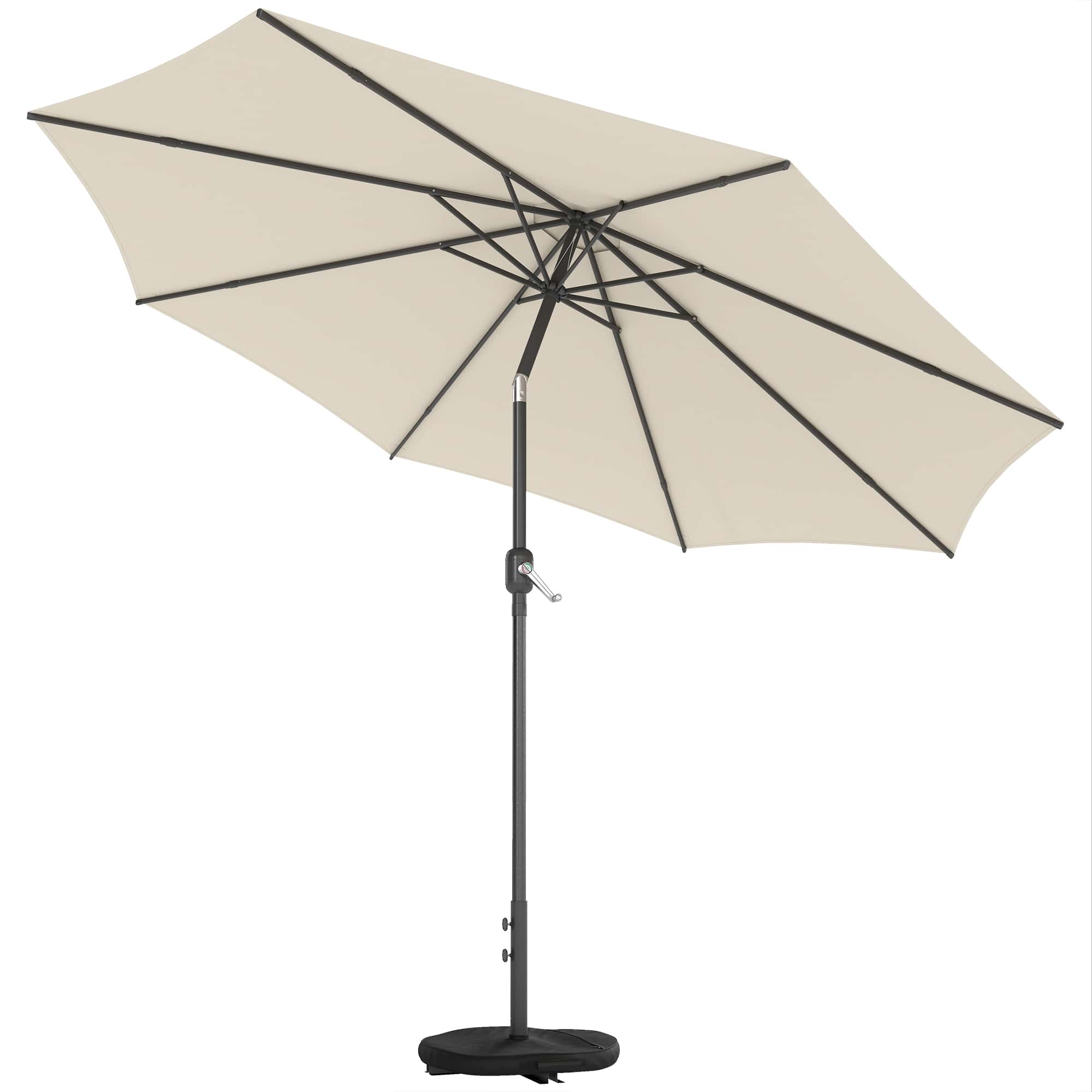 4goodz Parasol 300 cm met Kruisvoet en Zandzak - UV 30+ - Crèmewit