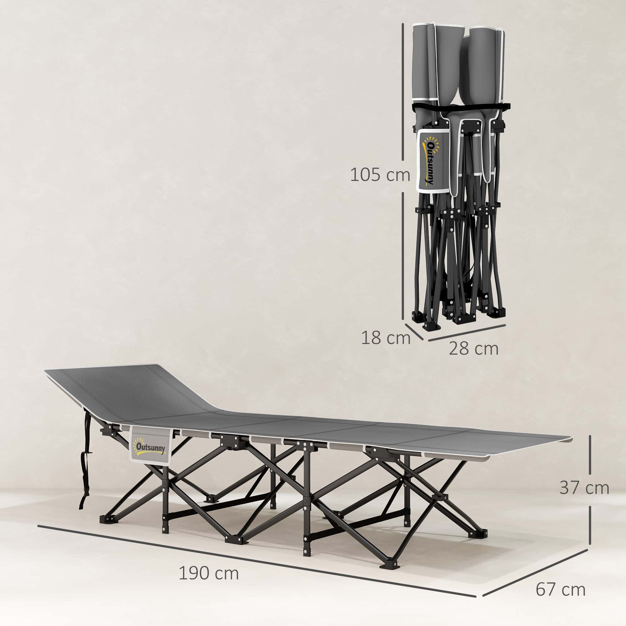 4goodz Veldbed Campingbed met Matras - tot 150 kg belasting - Zwart