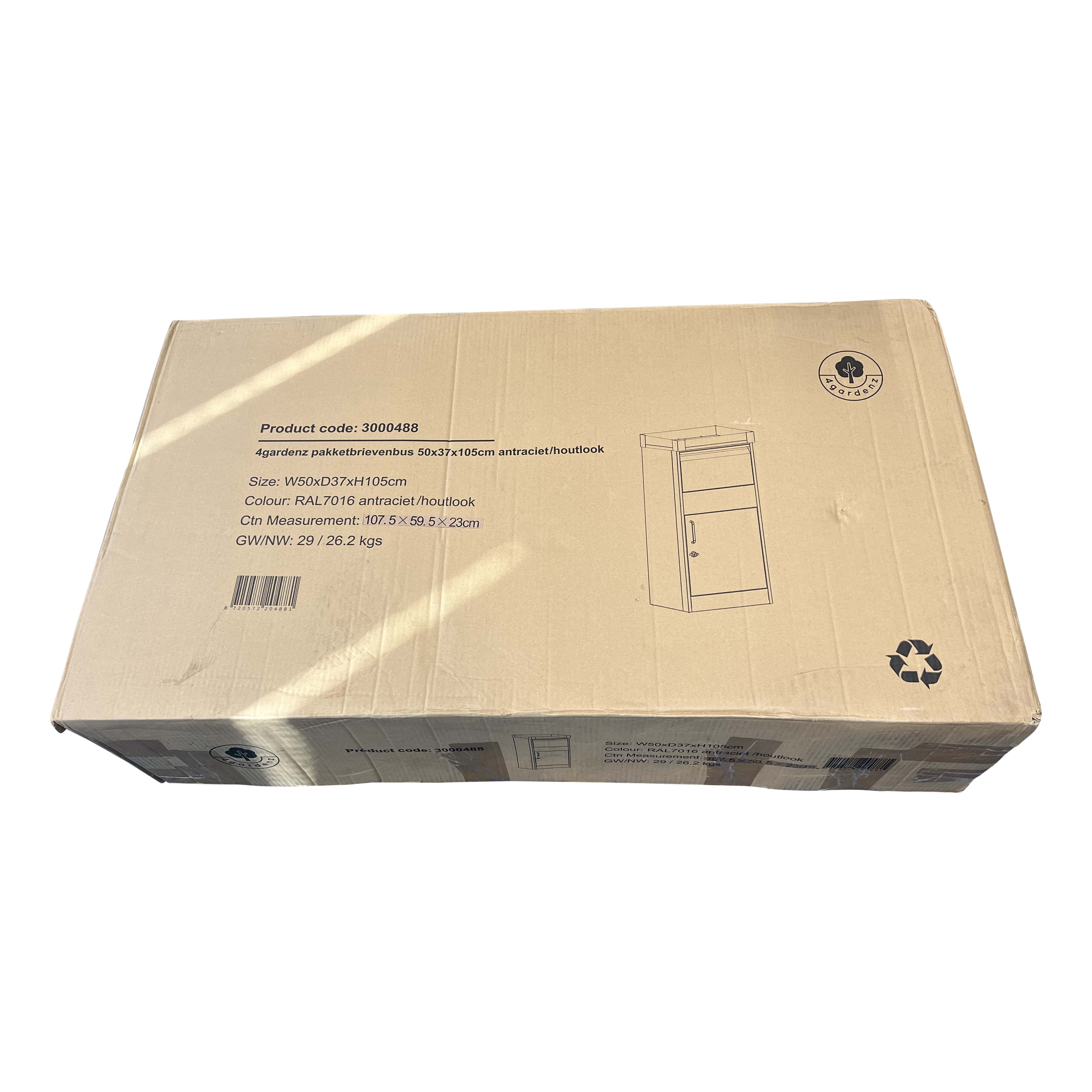 4gardenz® Grote Pakketbrievenbus met Slot - Pakketbox - Zwart